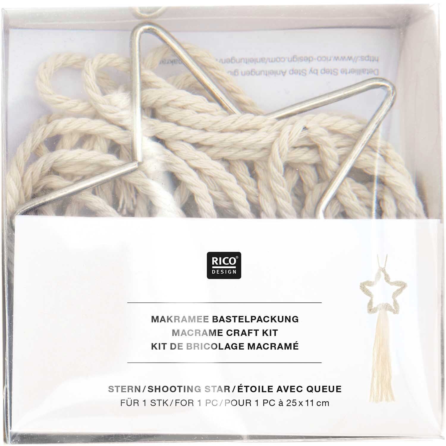 Set macramé étoile 25x11cm from Rico Design