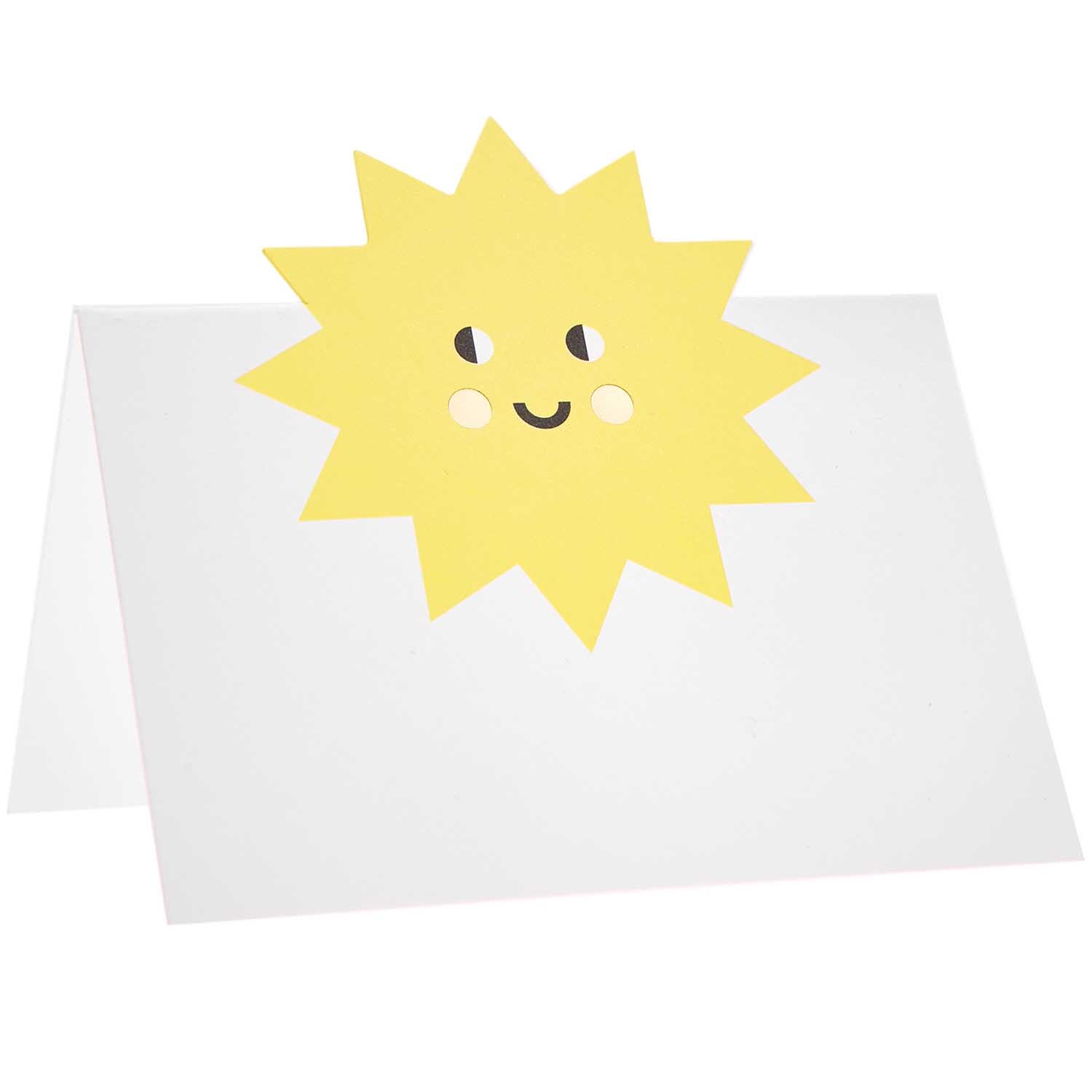 Paper Poetry Tischkarten Mix 9x12,6cm 8 Stück von Rico Design Paper Poetry Tischkarten Mix mit fröhlichem Sonnendesign von Rico Design, ideal für kreative Tischdekorationen.