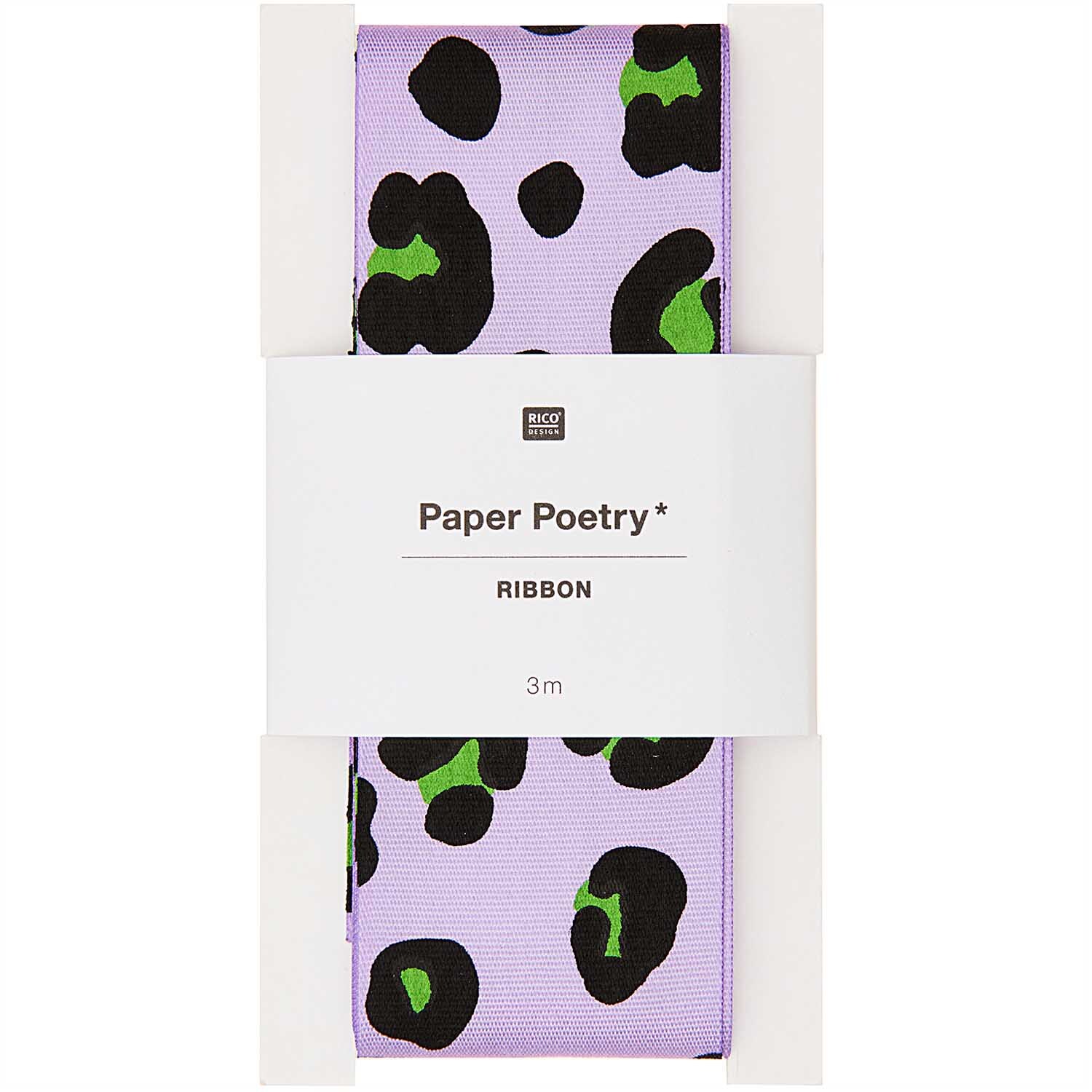 Paper Poetry Taftband Acid Leo 38mm 3m Farbe Flieder von Rico Design