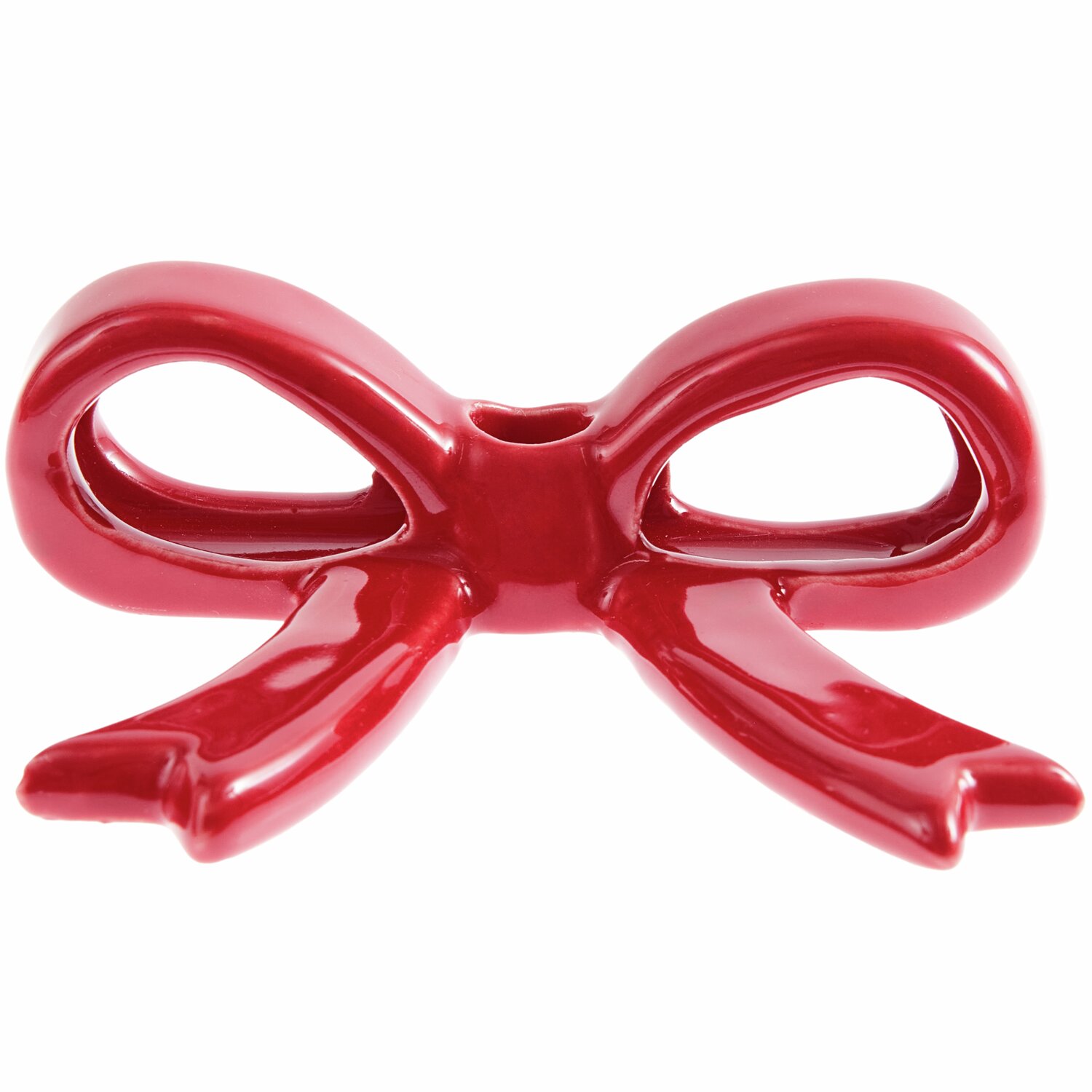 Bougeoir en céramique nœud rouge 3,4 x 10,4 x 7,5 cm from Rico Design