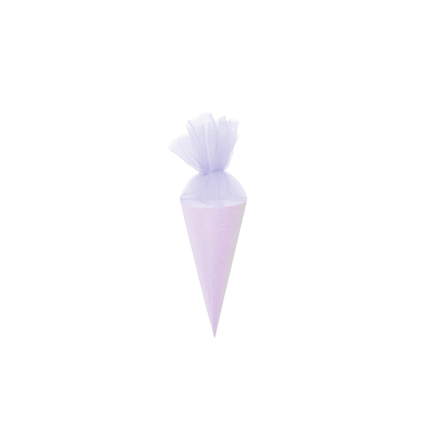 Schultüte Rohling mit Tüllverschluss und Glitter 20cm Farbe Violett von Rico Design Schultüte Rohling mit Tüllverschluss und Glitter, 20cm, in zartem Violett von Rico Design. Ideal für kreative Einschulungsprojekte.