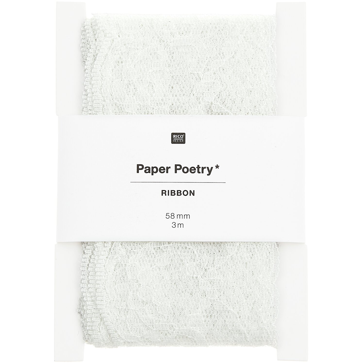 Paper Poetry Spitzenband Blümchen Off-White 58mmx3m von Rico Design