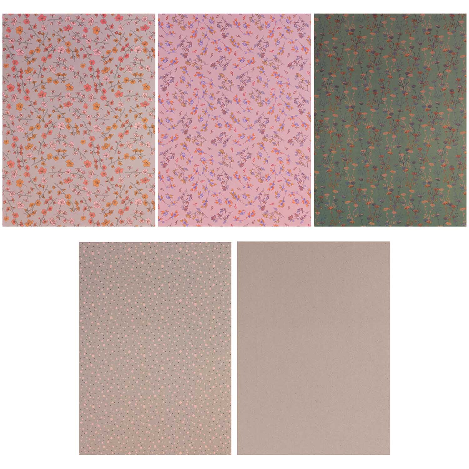 Paper Poetry Motivpapierblock Funny Fall 30 Blatt von Rico Design Paper Poetry Motivpapierblock Funny Fall mit floralen Mustern in Rosa, Grün und Beige von Rico Design. Ideal für kreative Bastelprojekte.
