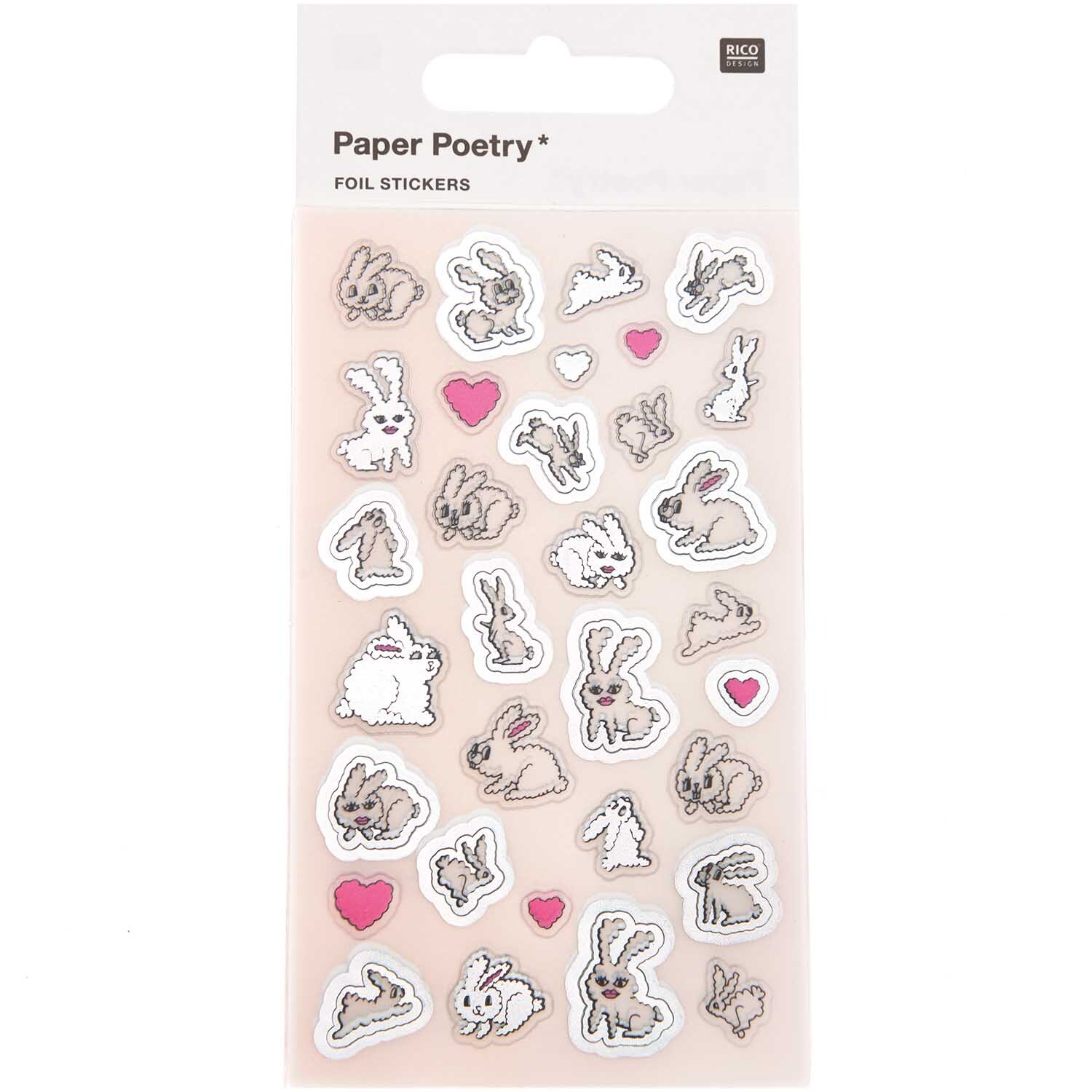 Paper Poetry Foliensticker Futschikato Hasen 4 Blatt von Rico Design