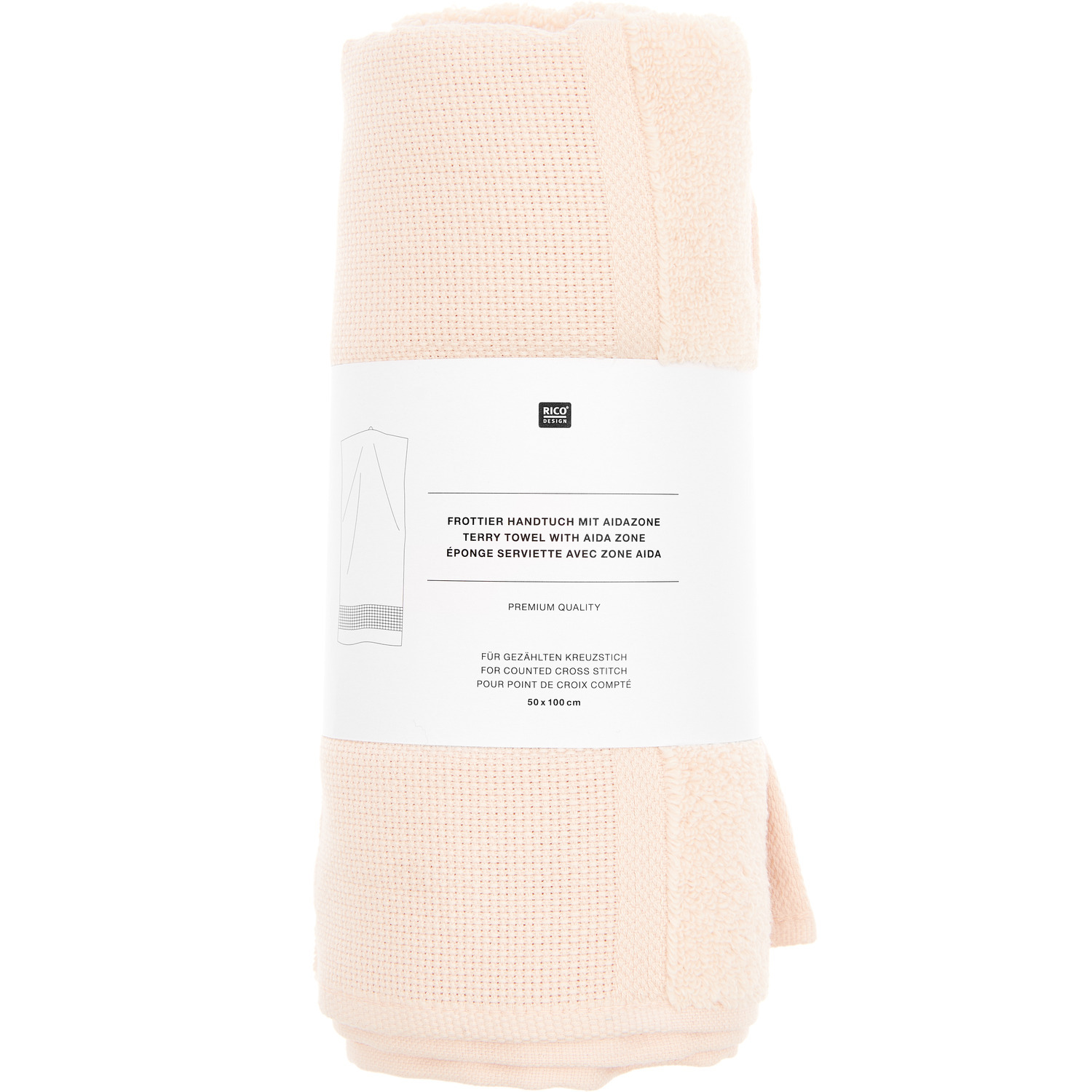 Serviette de bain 50x100cm, GOTS Couleur Poudre from Rico Design