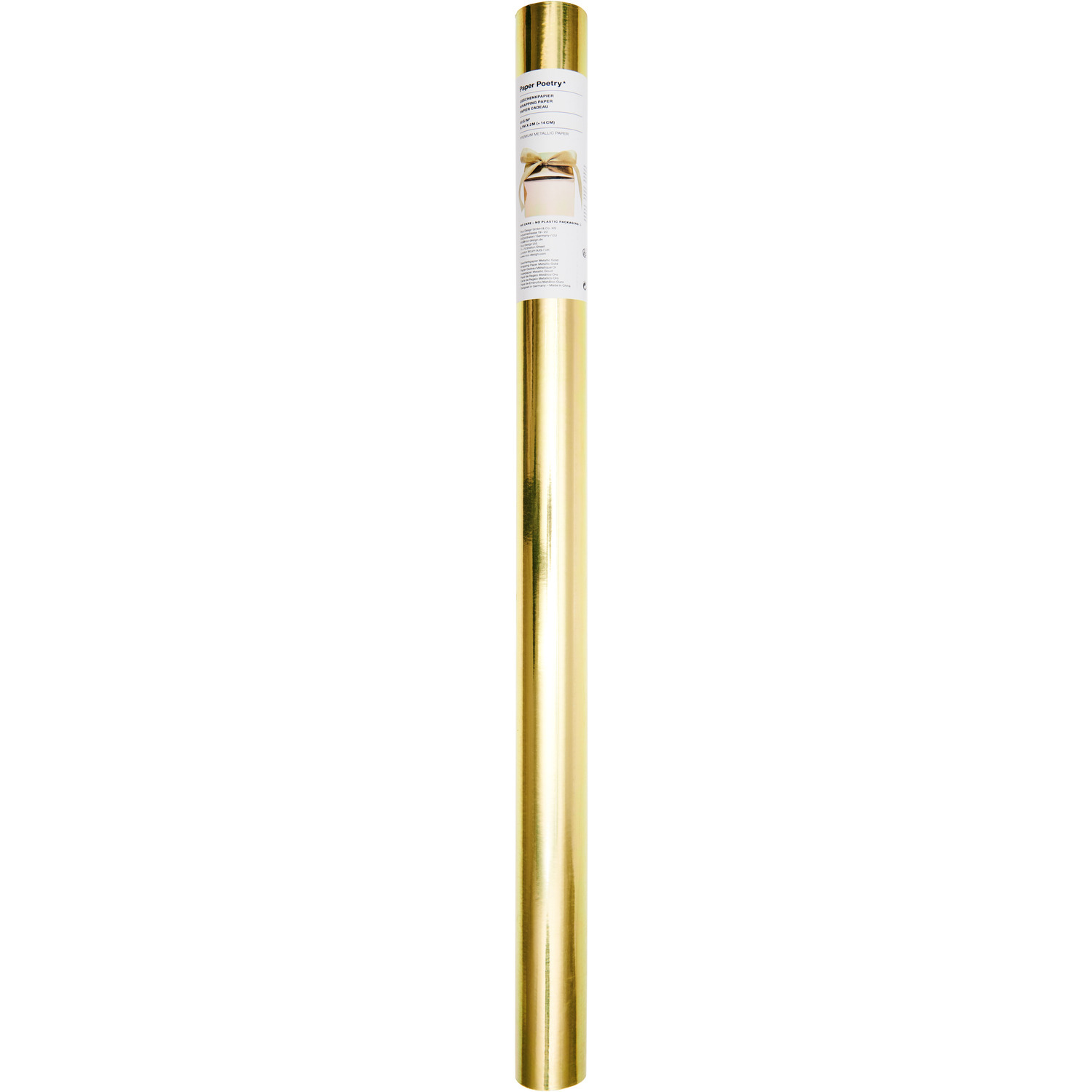 Geschenkpapier Metallic 70cm 2m 80g/m² Farbe Gold von Rico Design