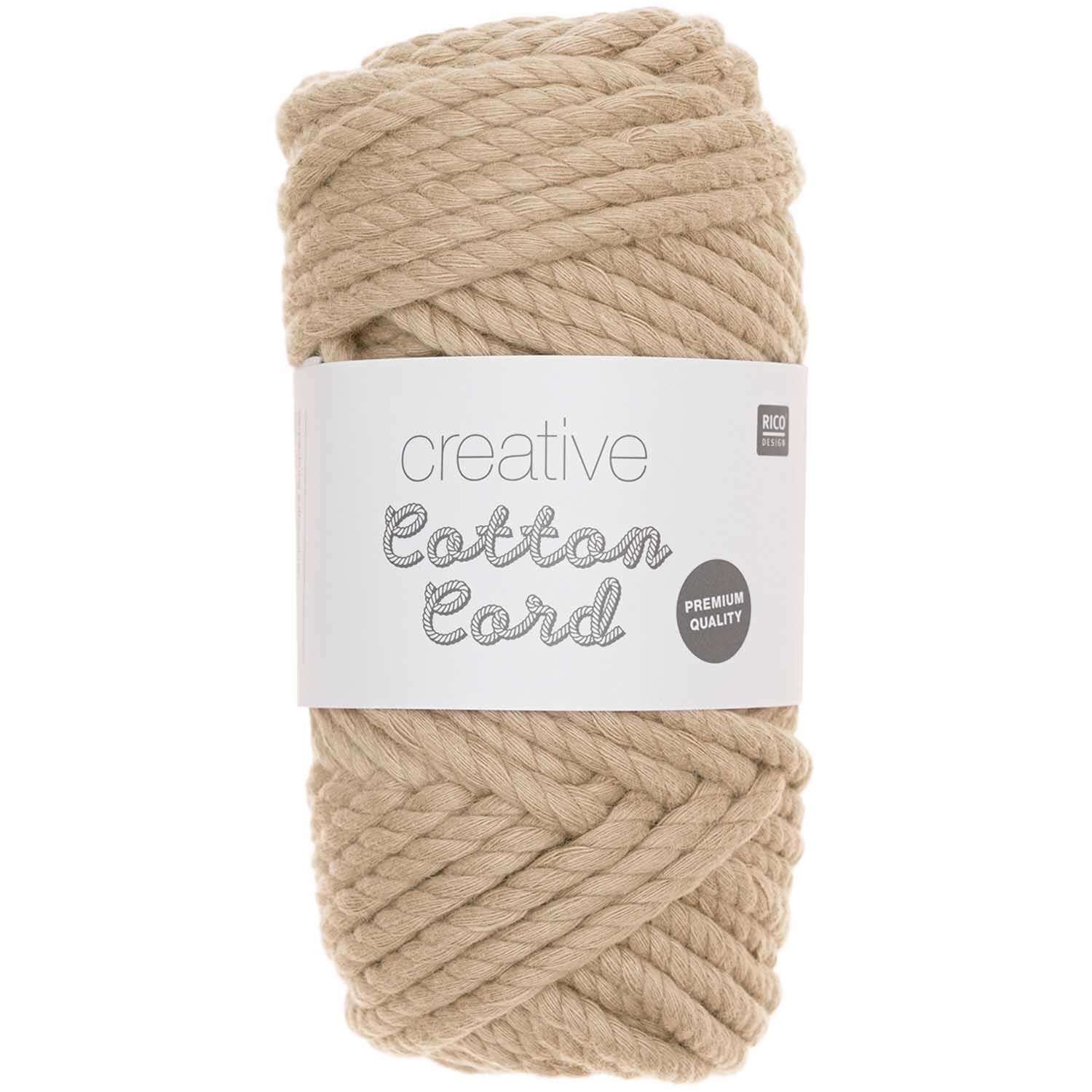 Creative Cotton Cord Makramee-Garn in Hellbraun von Rico Design, 130g, 25m, ideal für DIY-Projekte.