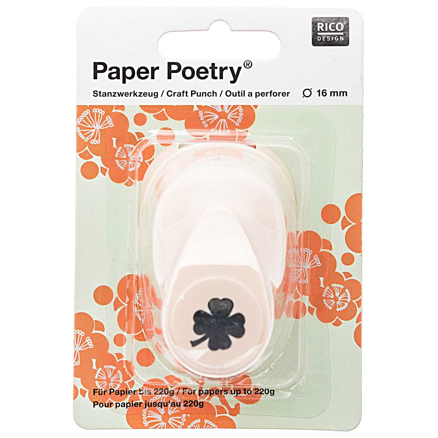 Paper Poetry Stanzer Kleeblatt 1,6cm von Rico Design