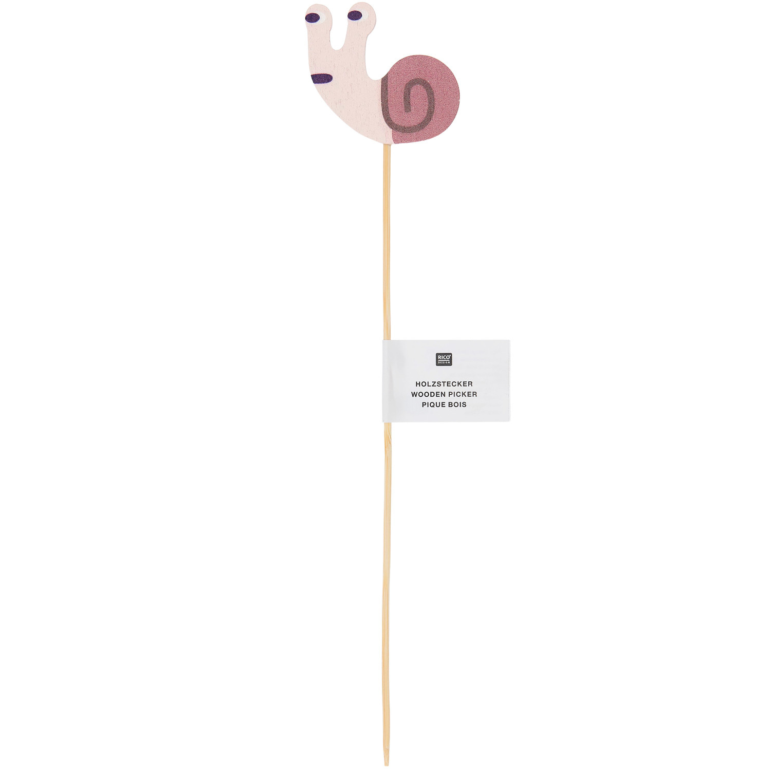 Holzpicker Schnecke Puder-braun  45x245mm von Rico Design