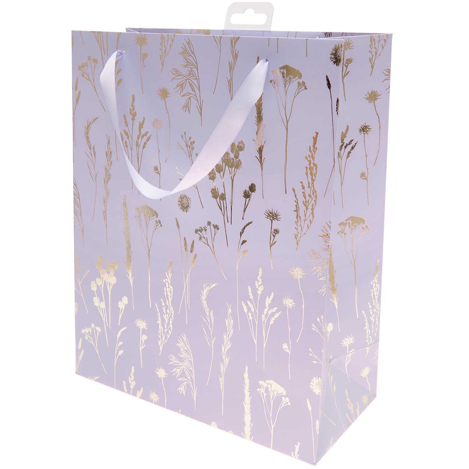 Paper Poetry Geschenktüte Gräser lila 26x32x12cm von Rico Design