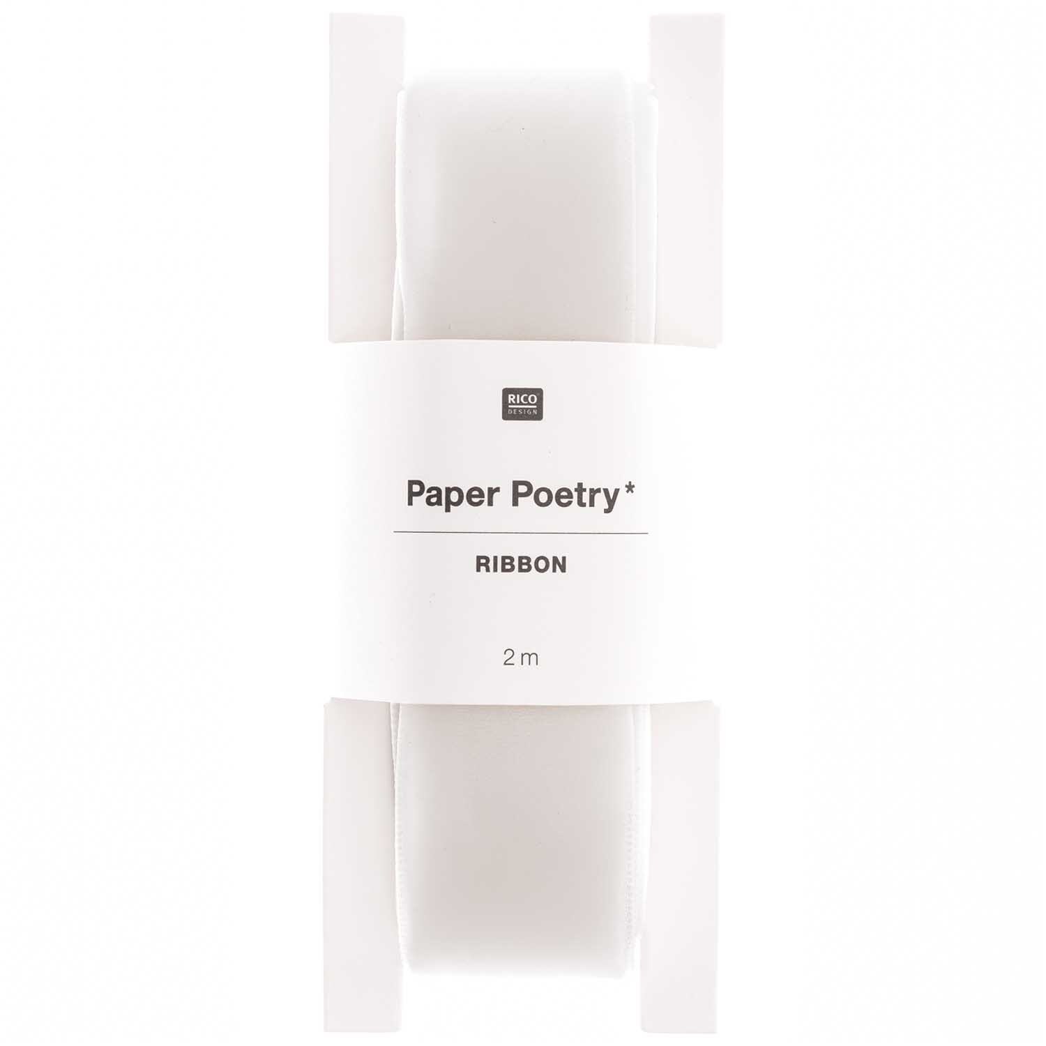 Paper Poetry Samtband 25mm 2m Farbe Creme von Rico Design
