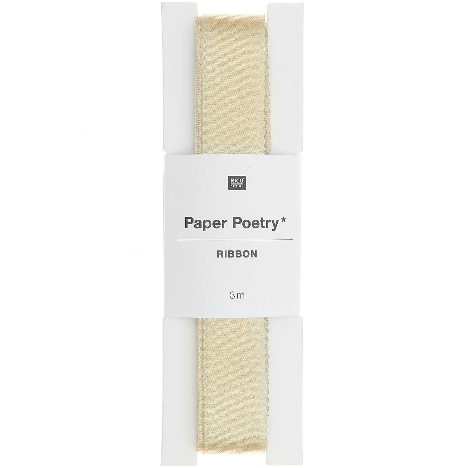 Paper Poetry Satinband Lurex 16mm 3m Farbe Gold von Rico Design Paper Poetry Satinband Lurex 16mm 3m in elegantem Goldton, ideal für kreative Bastelprojekte. Markenqualität von Rico Design.