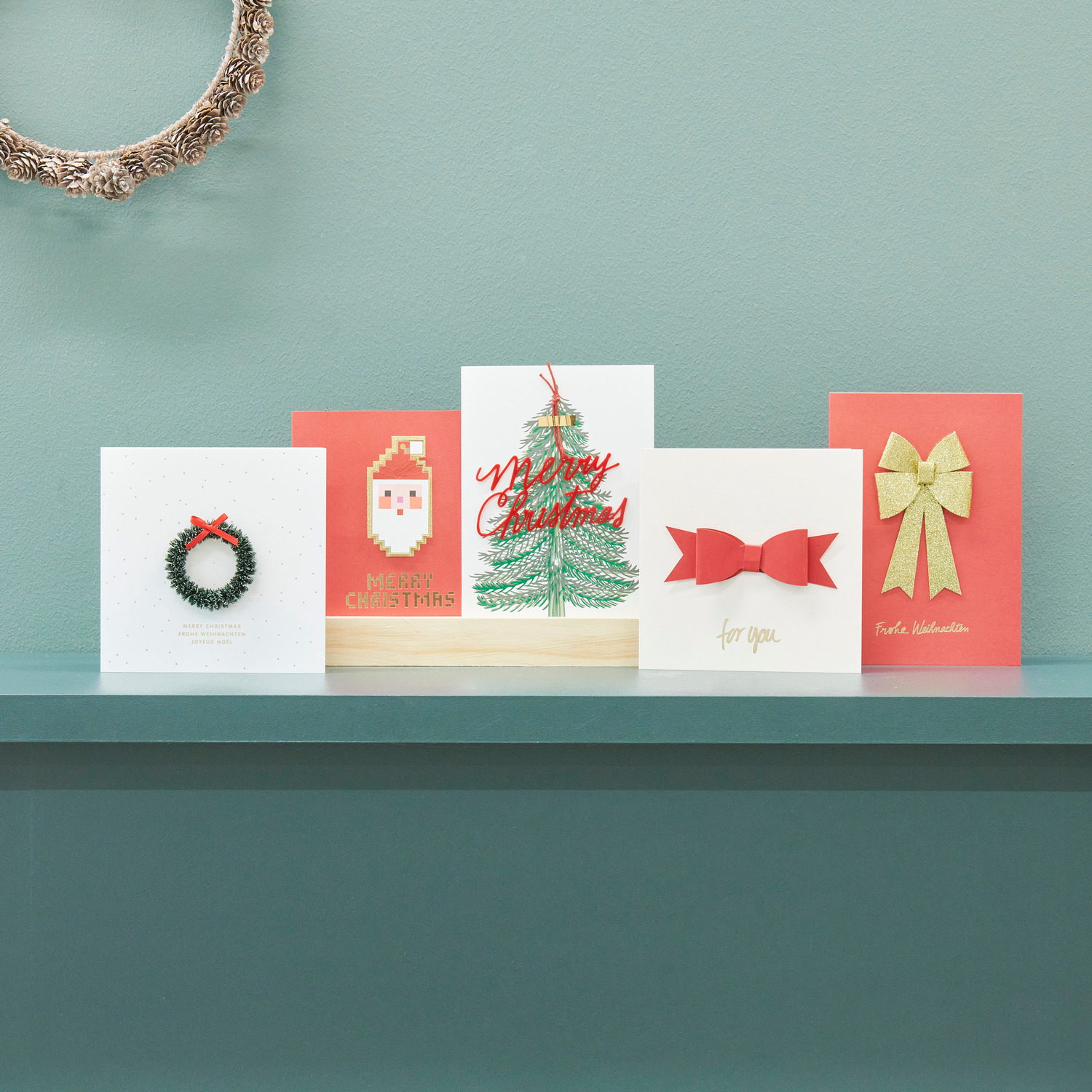 Paper Poetry Grußkarte Weihnachtsbaum mit Acrylanhänger B6 von Rico Design
