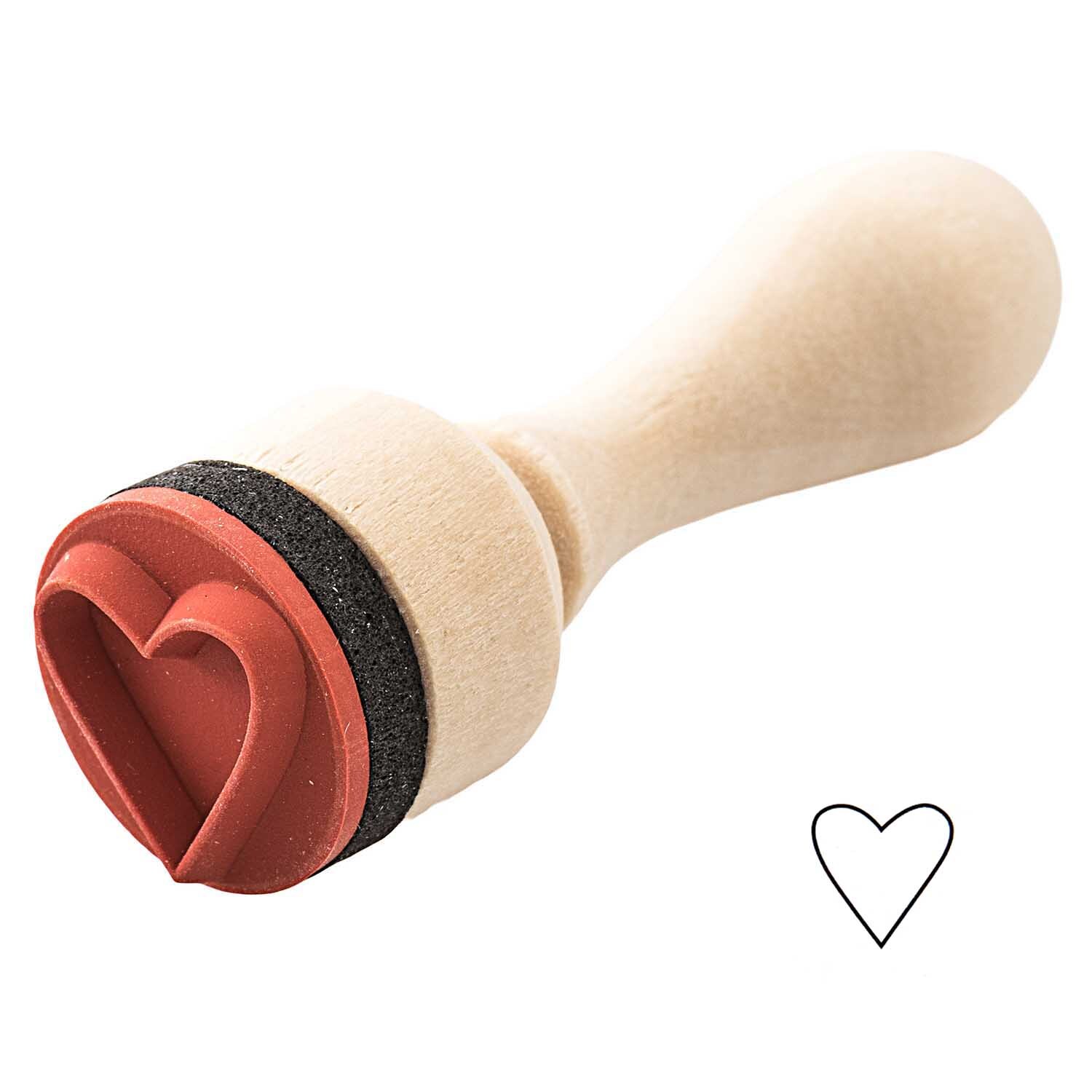 Paper Poetry Mini Stempel Herz Ø=1,5cm von Rico Design Paper Poetry Mini Stempel Herz Ø=1,5cm von Rico Design zeigt einen Holzstempel mit Herzmotiv. Ideal für kreative Projekte.