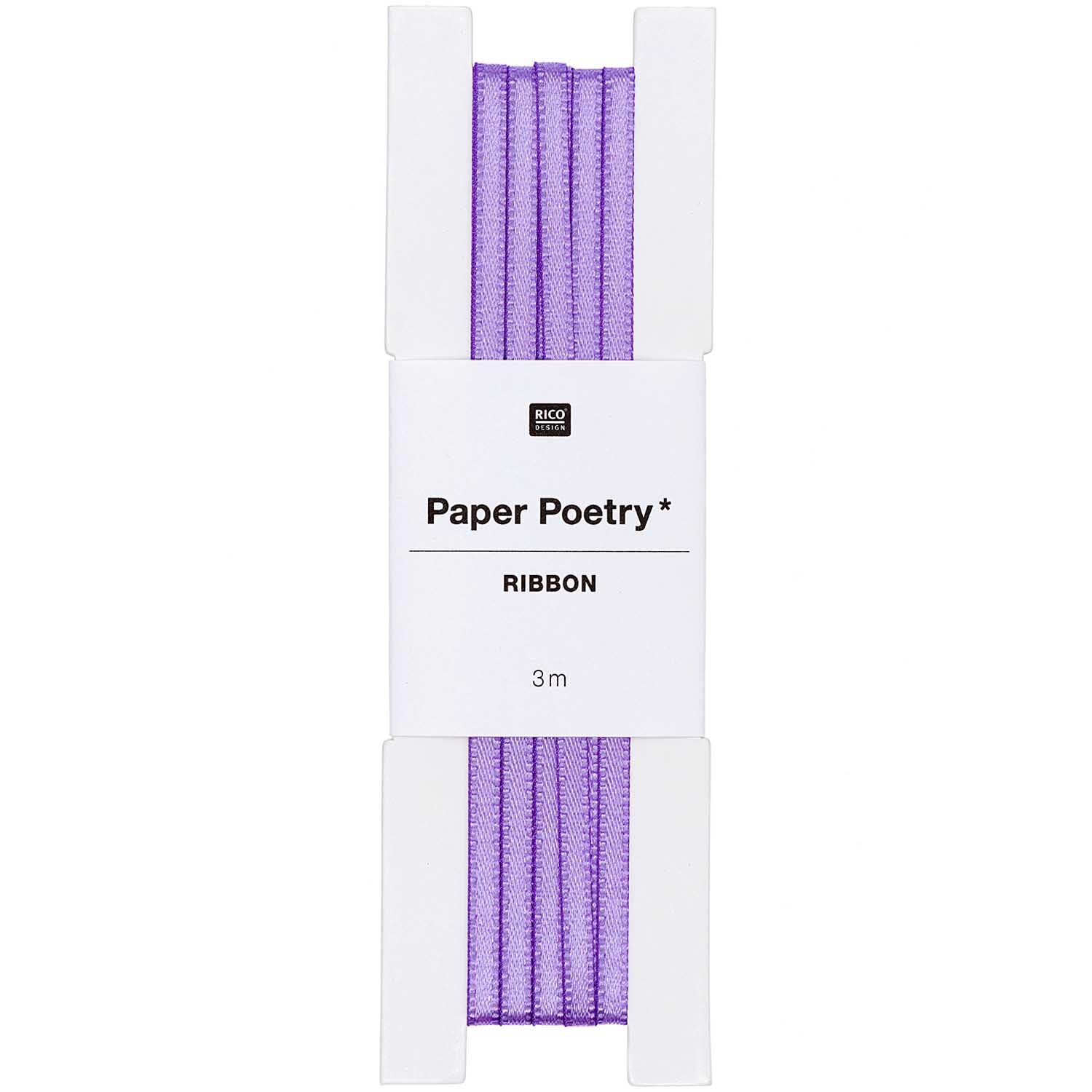 Paper Poetry Satinband 3mm 3m Farbe Lila von Rico Design Paper Poetry Satinband 3mm 3m in Lila von Rico Design, ideal für kreative Bastelprojekte.