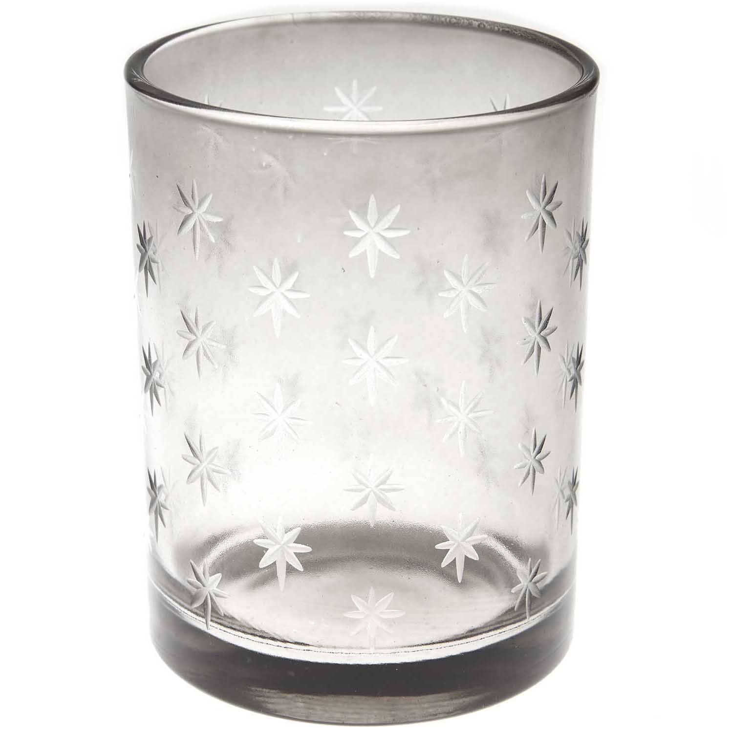 Glaswindlicht grau mit Sternenmuster von Rico Design. Ideal für stimmungsvolle Beleuchtung.