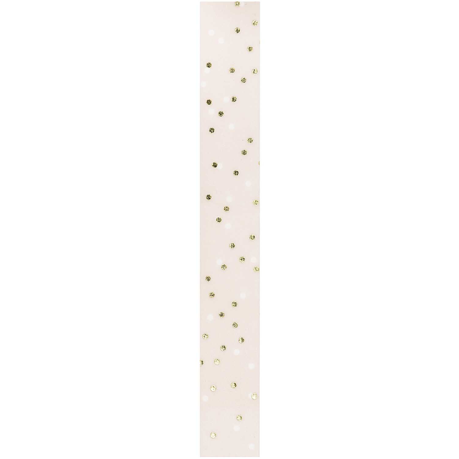 Paper Poetry Tape mit goldenen Punkten auf rosa Hintergrund, 1,5 cm breit, 10 m lang von Rico Design.