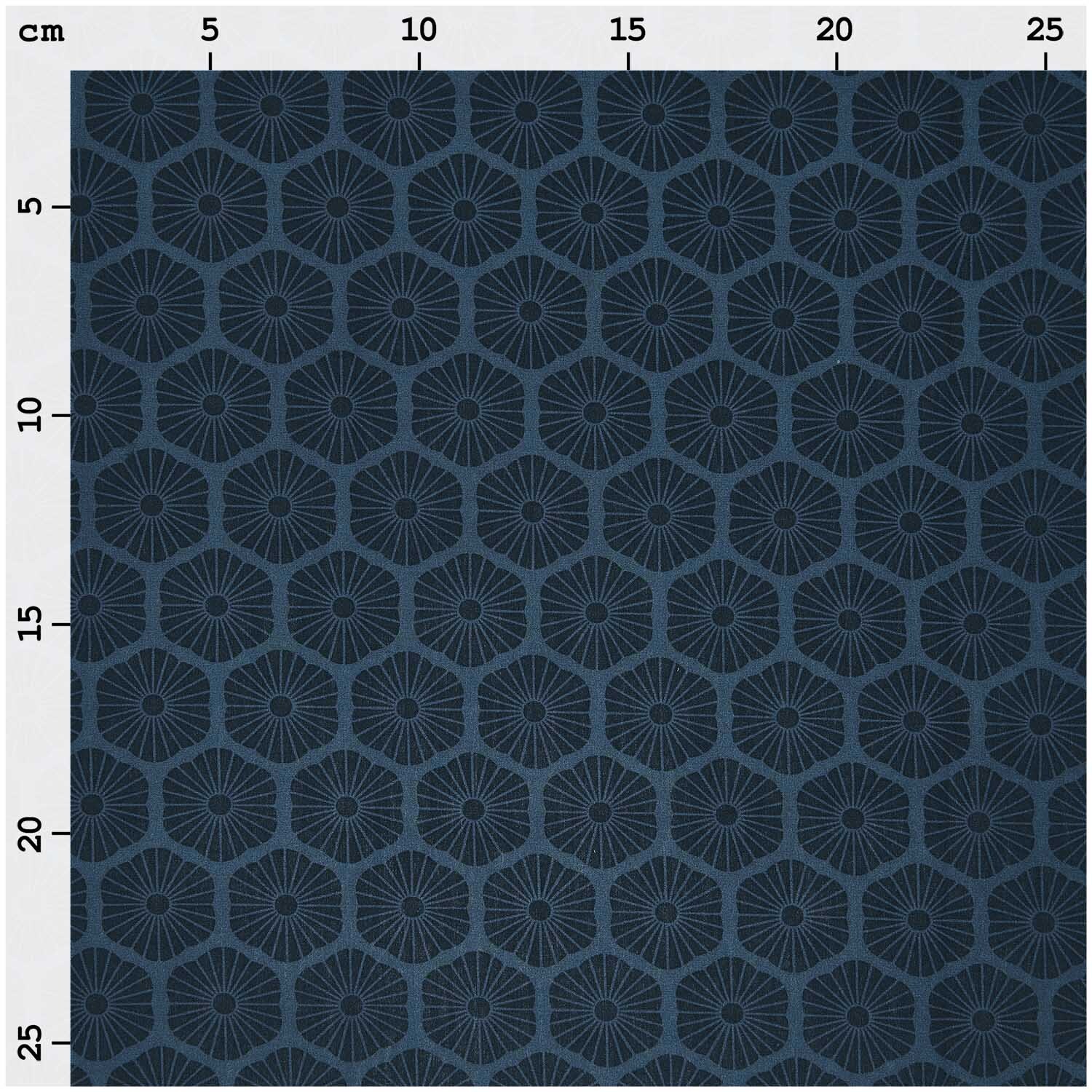 Stoffabschnitt Baumwoll-Popelin blau Rosette 50x140cm von Rico Design