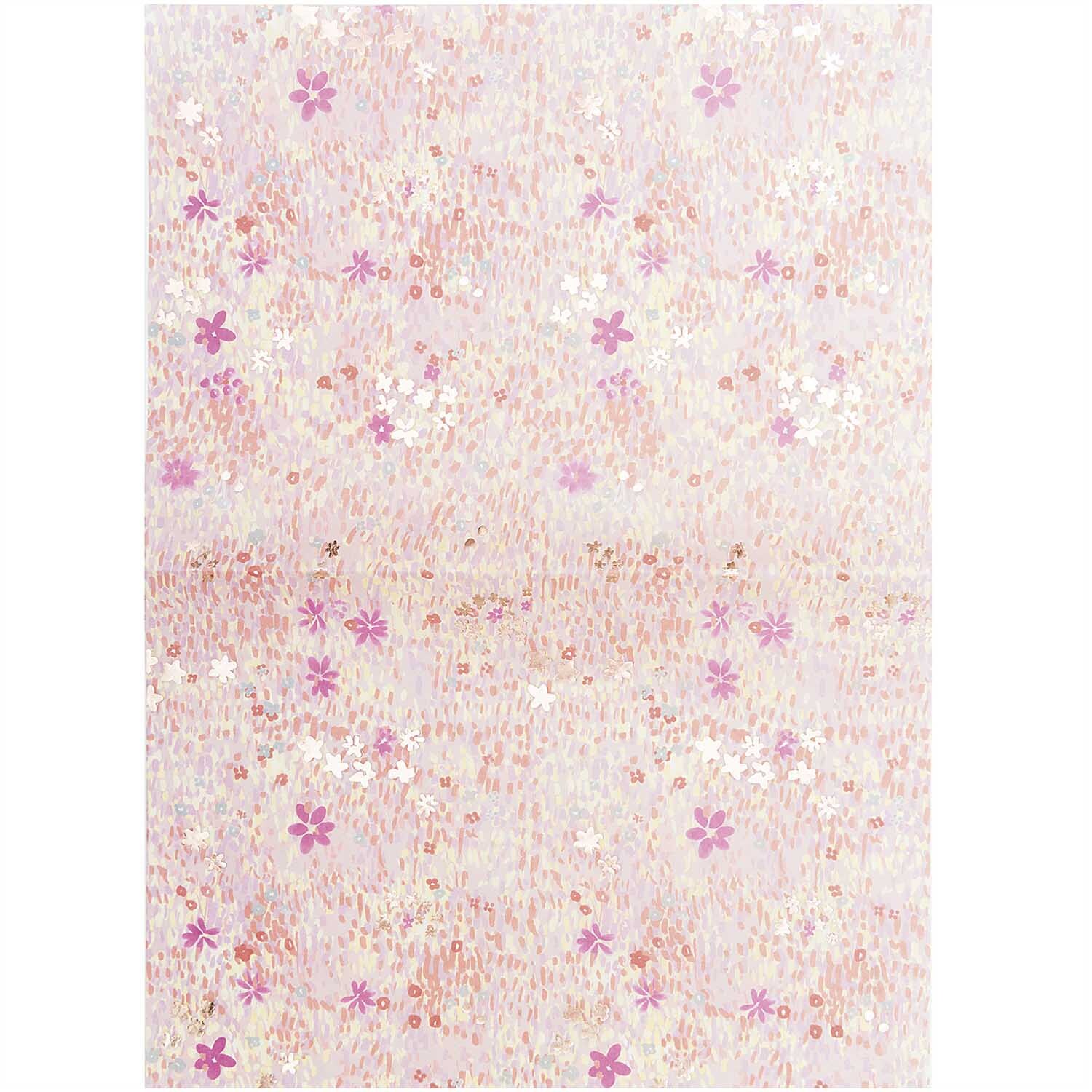 Paper Poetry Paper Patch Papier Blumenwiese mit zarten rosa Blumenmuster von Rico Design. Ideal für kreative Bastelprojekte.