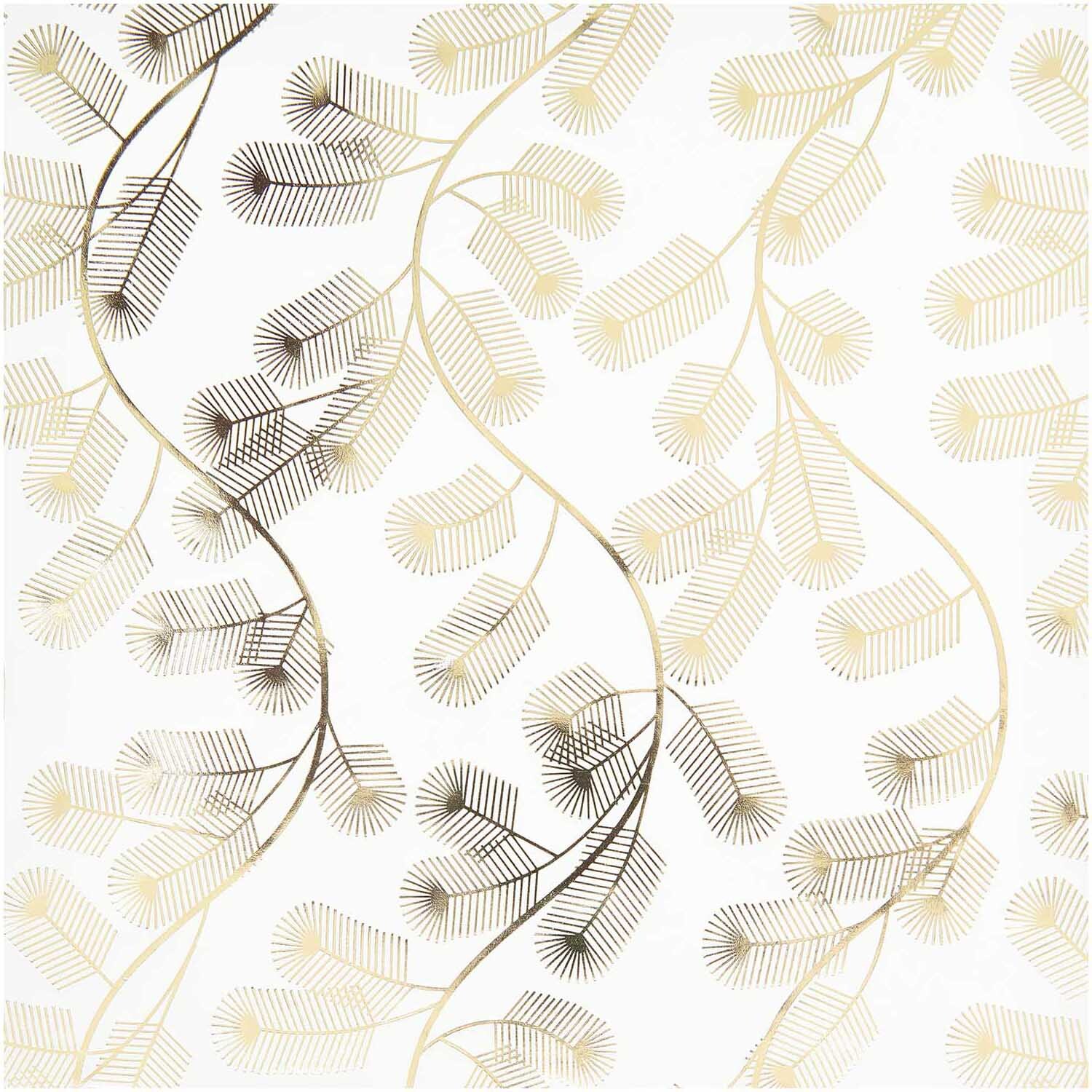 Paper Poetry Papier cadeau branches de sapin 200x70cm 80g/m2 Couleur Blanc from Rico Design Paper Poetry Geschenkpapier mit Tannenzweigen-Muster auf weißem Hintergrund von Rico Design. Ideal für festliche Anlässe.