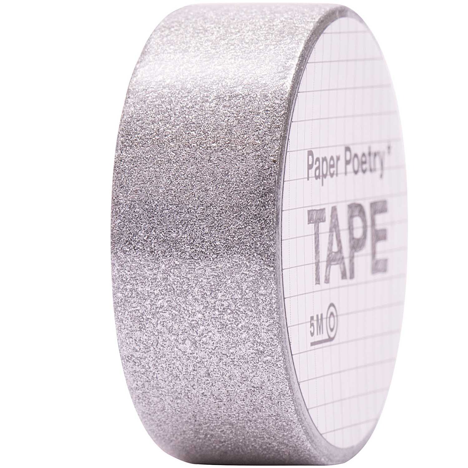 Paper Poetry Glitter Tape 1,5cm 5m Farbe Silber von Rico Design Paper Poetry Glitter Tape in Silber, 1,5 cm breit und 5 m lang, von Rico Design, glänzend und dekorativ.