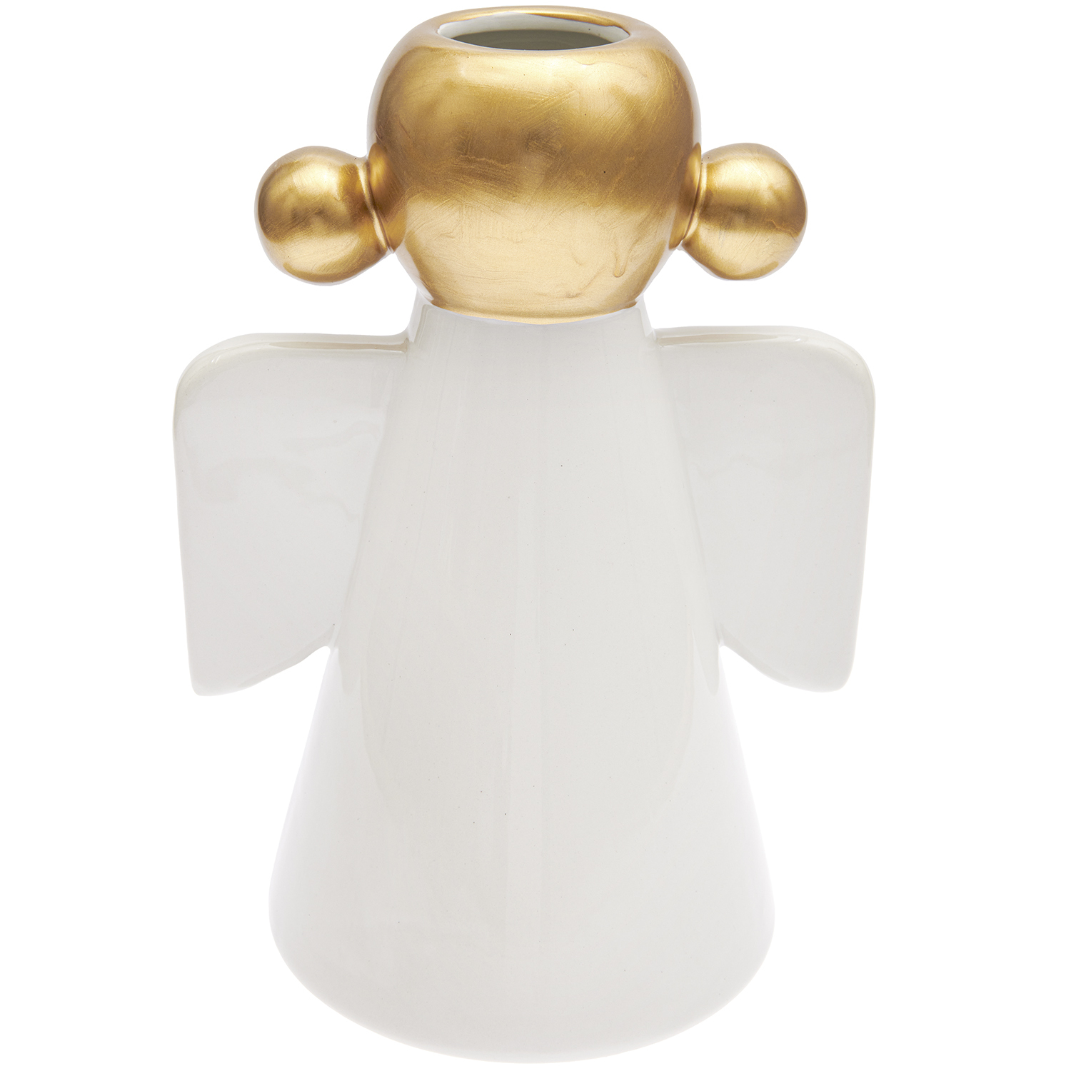 Keramik Vase Engel weiß 26,5cm von Rico Design Keramik Vase Engel weiß 26,5cm von Rico Design, mit goldenen Details und Engelsflügeln. Ideal für stilvolle Dekorationen.