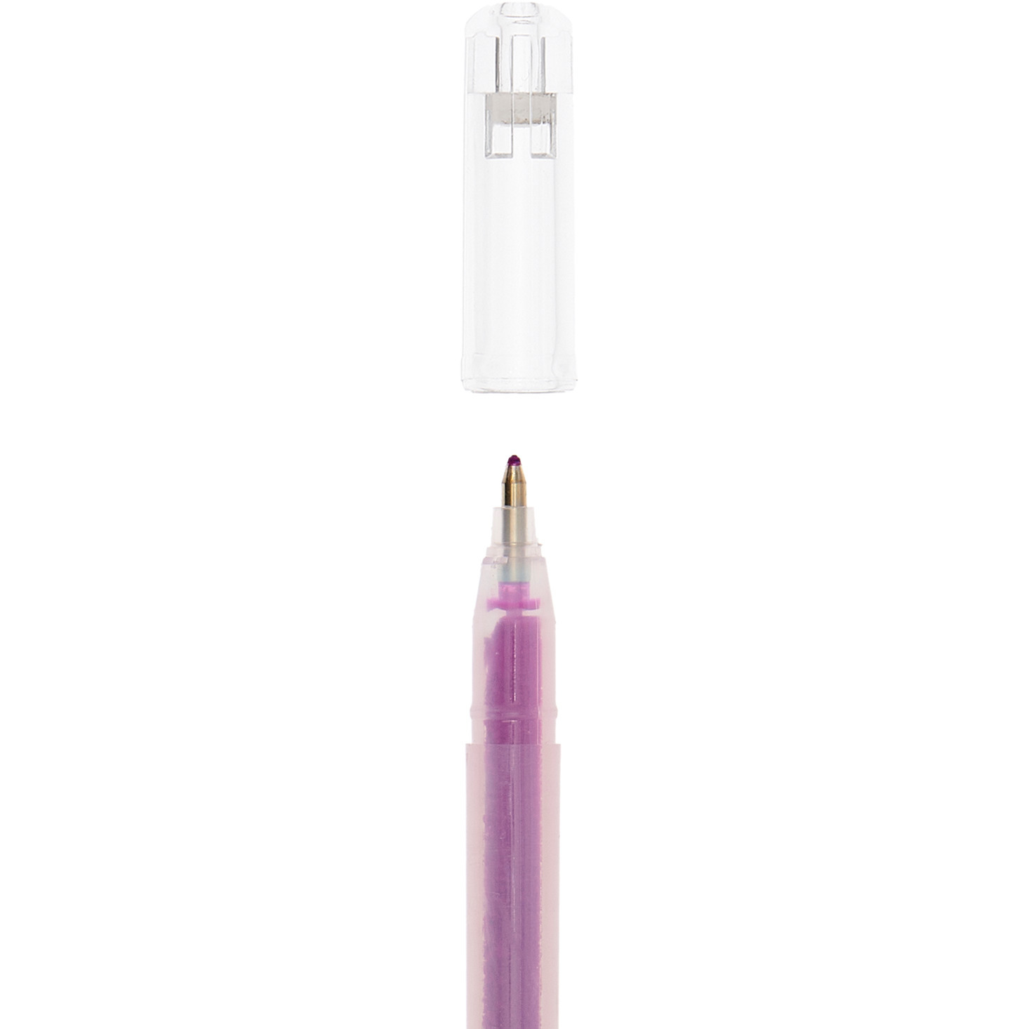 Gelstift Neon 0,8mm in Lila von Rico Design mit transparentem Deckel, ideal für kreative Projekte.