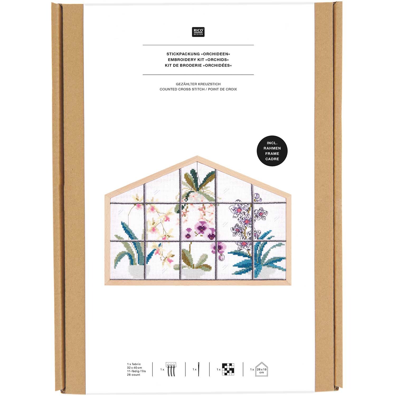Paquet à broder Orchidées grand 28x19cm from Rico Design