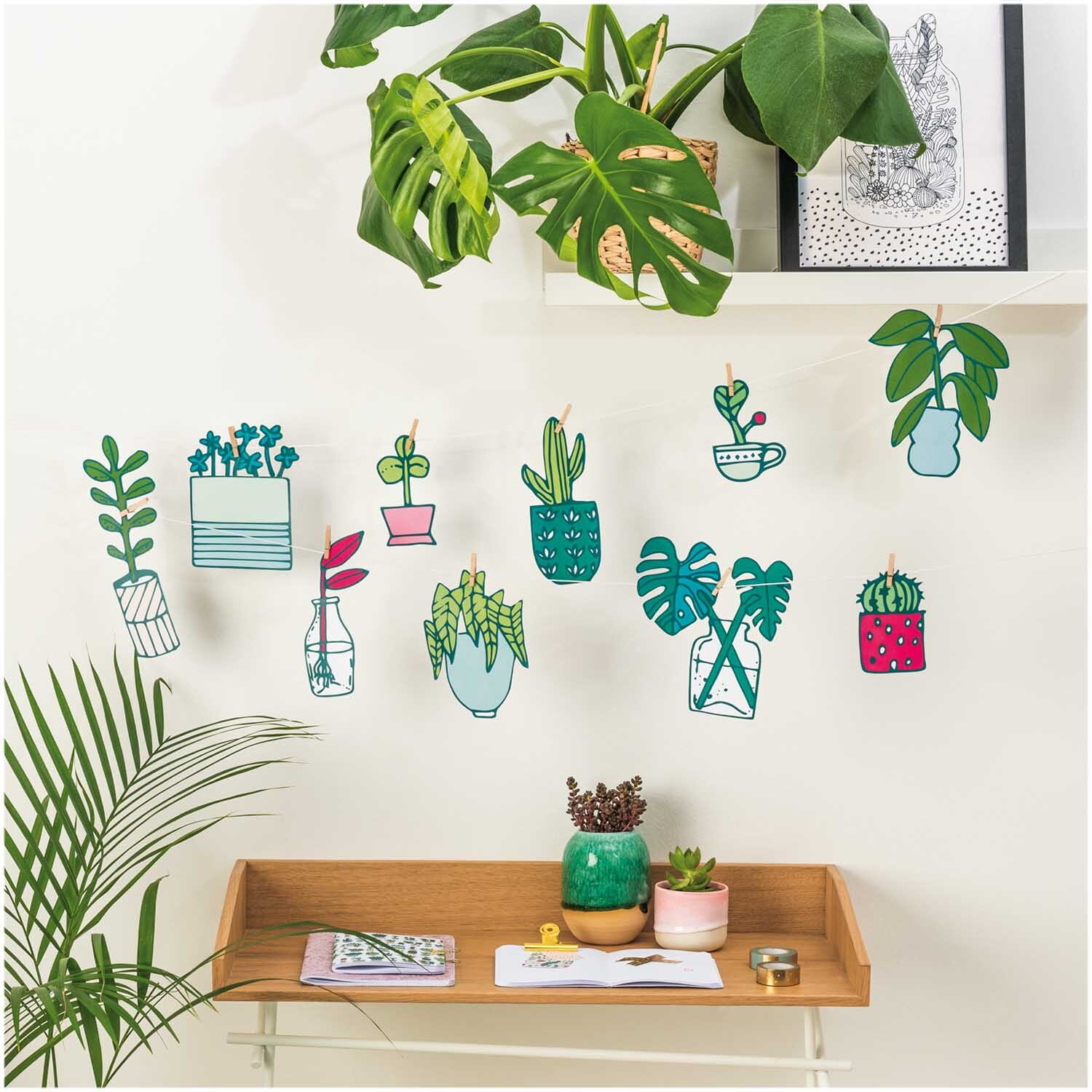 Paper Poetry Girlande Hygge Plants 3m von Rico Design Paper Poetry Girlande Hygge Plants 3m: Dekorative Girlande mit Pflanzenmotiven in verschiedenen Farben, ideal für gemütliche Wohnräume.