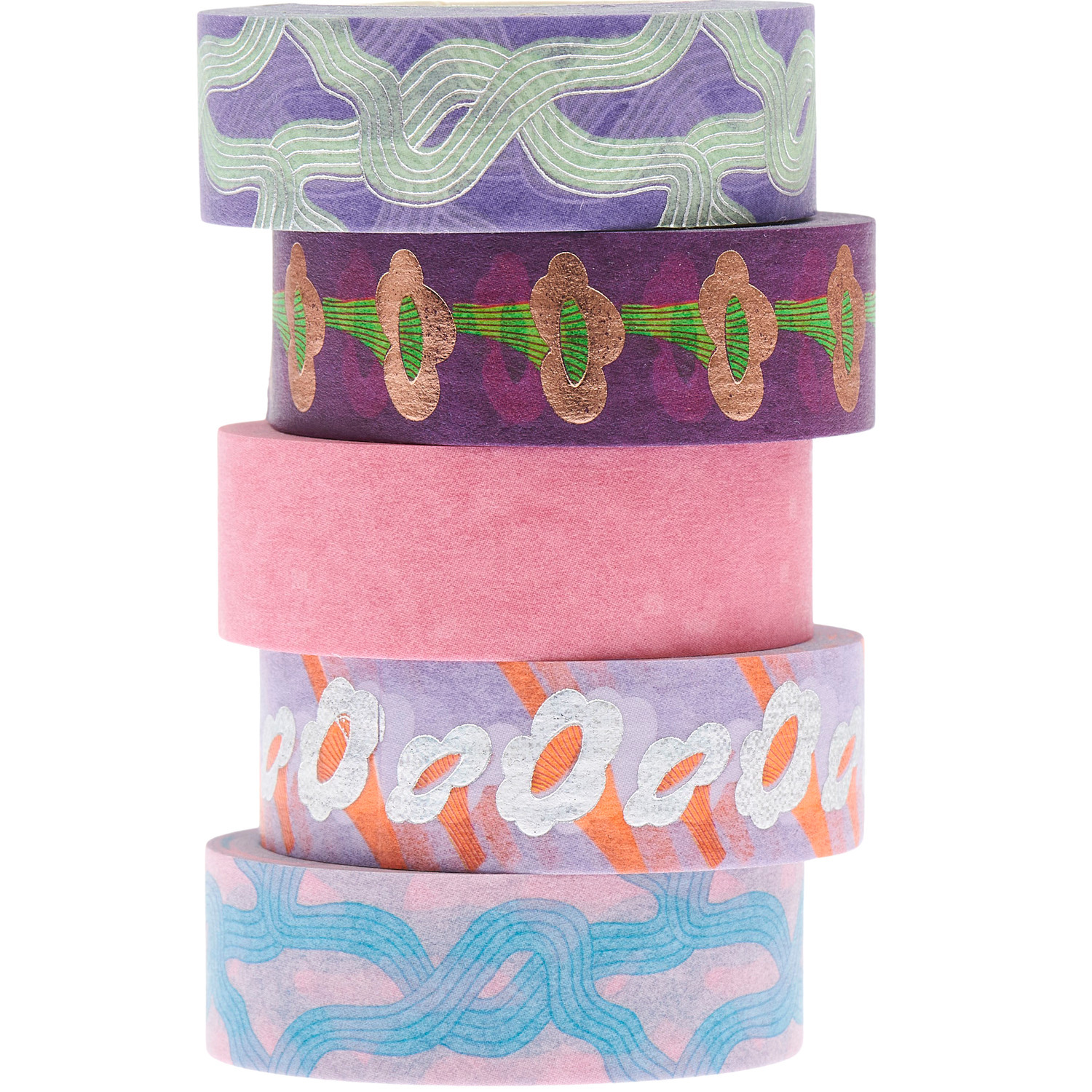 Paper Poetry Tape Set Shrooom Pfifferlinge, 5 bunte Rollen, 1,5cmx10m, kreative Muster.
