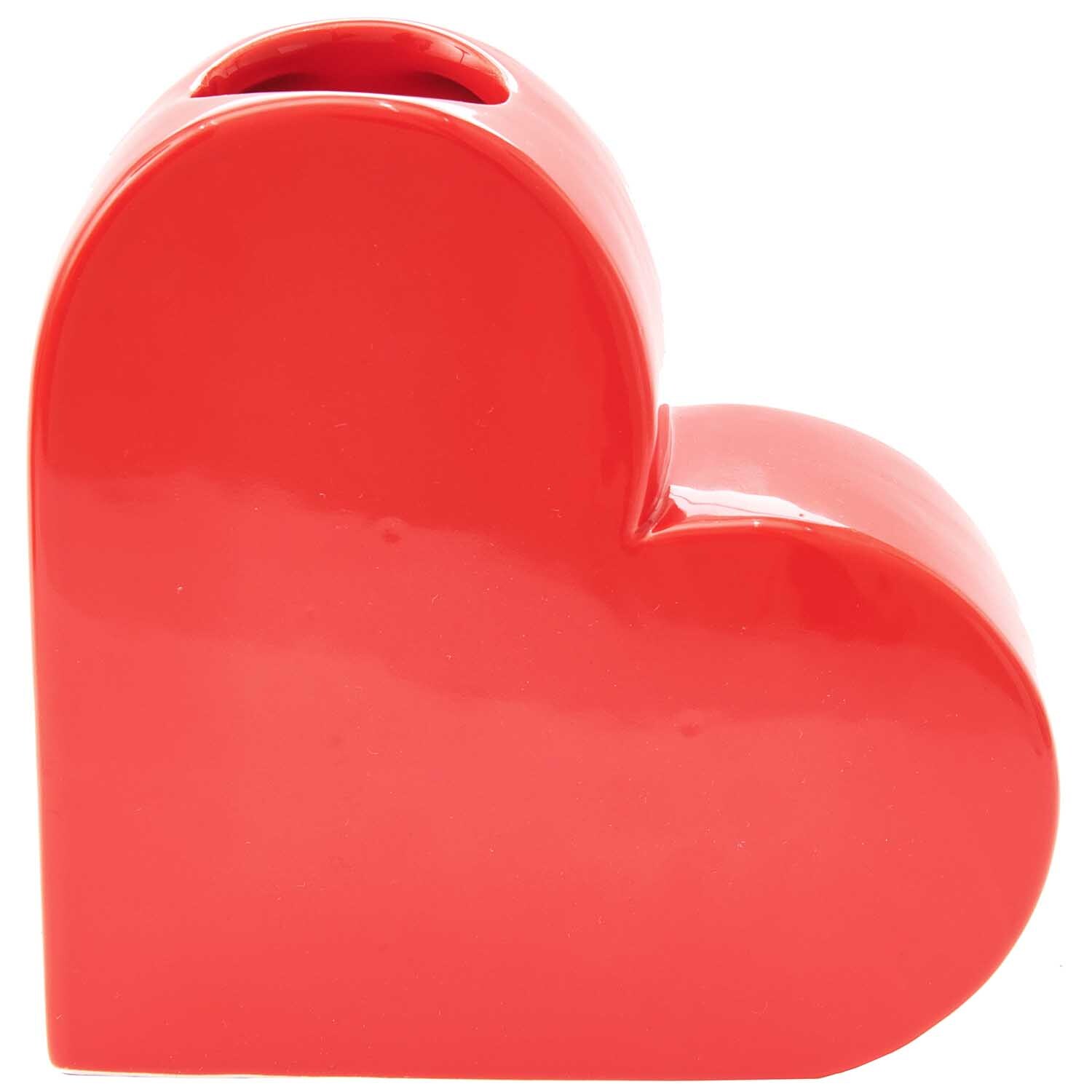 Keramik Vase Herz groß 16x6x16cm Farbe Rot von Rico Design Keramik Vase Herz groß 16x6x16cm von Rico Design in leuchtendem Rot, ideal für stilvolle Dekoration.