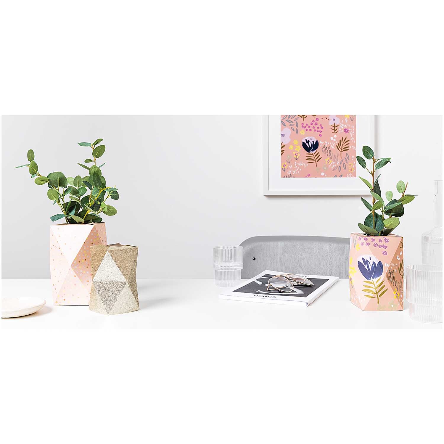 Paper Poetry Motivkarton Crafted Nature Blumen rosa 50x70cm von Rico Design