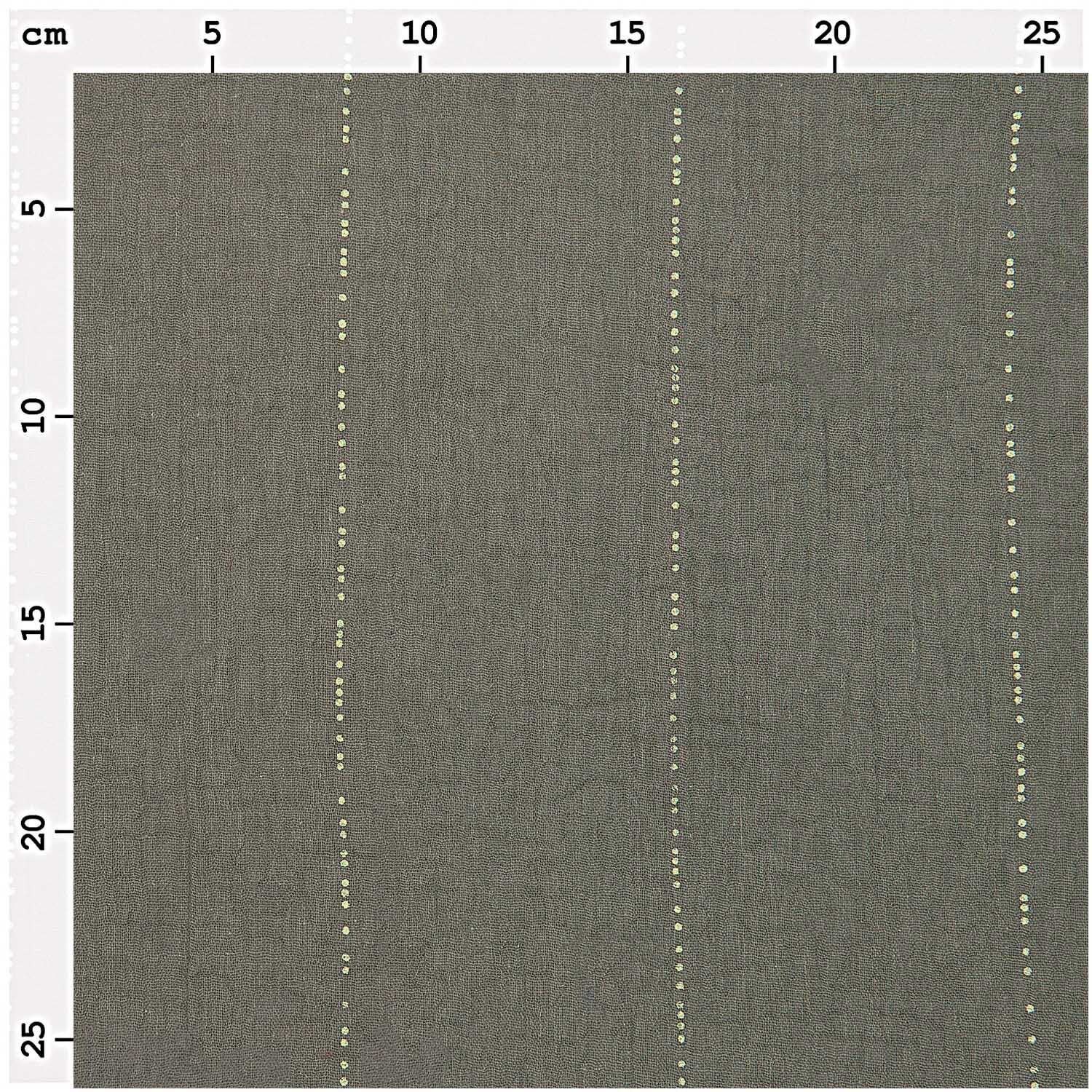 Stoffabschnitt Krinkelmusselin oliv 50x140cm Hot Foil von Rico Design Stoffabschnitt Krinkelmusselin oliv 50x140cm mit feinen, vertikalen Linien von Rico Design.