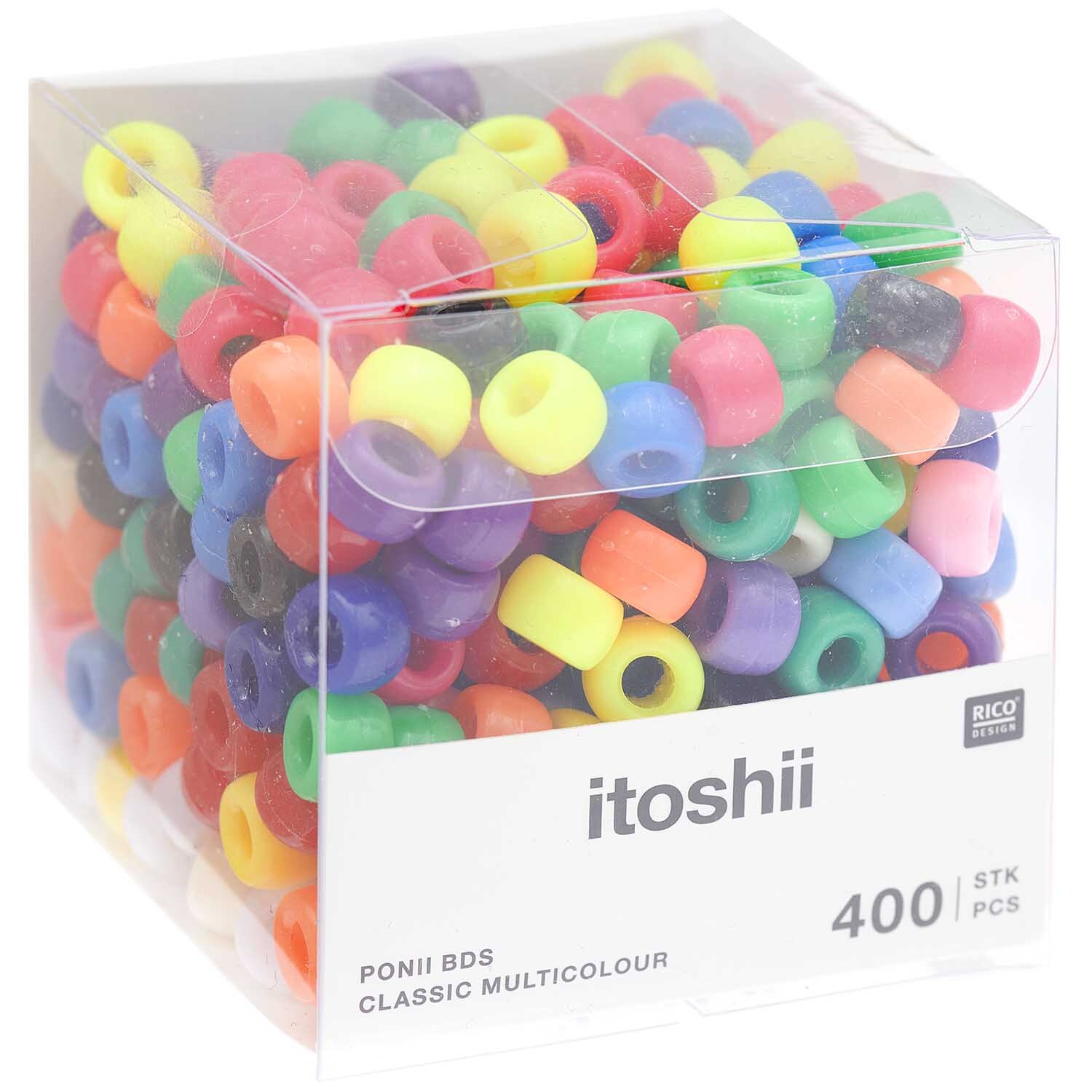 itoshii - Ponii Beads klassik bunt 9x6mm 400 Stück von Rico Design