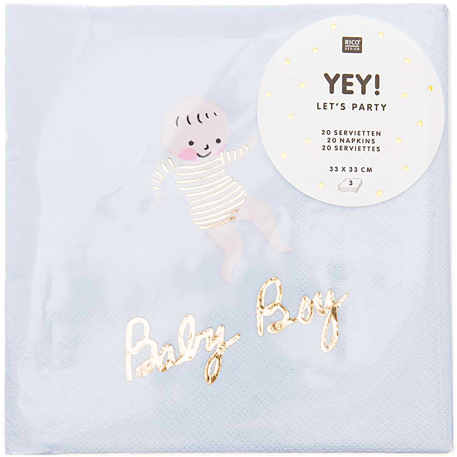 Servietten Baby Boy 33x33cm 20 Stück von Rico Design