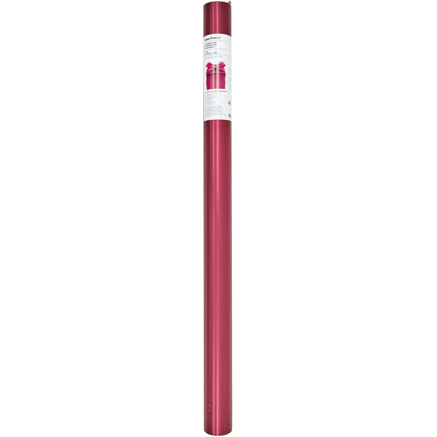 Papier cadeau Metallic Matt 200x70cm 80g/m Couleur Rouge from Rico Design Geschenkpapier Metallic Matt in Rot von Rico Design, 200x70cm, 80g/m², aufgerollt dargestellt.