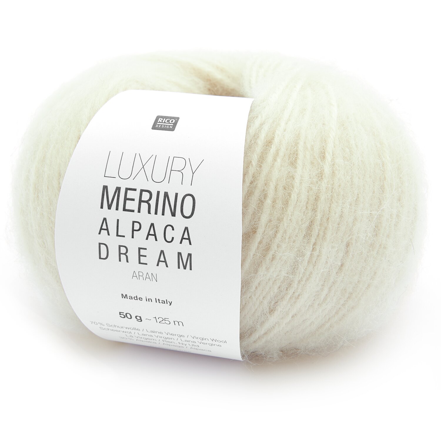 Luxe Mérinos Alpaca Dream aran 50g 125m Color Crème from Rico Design