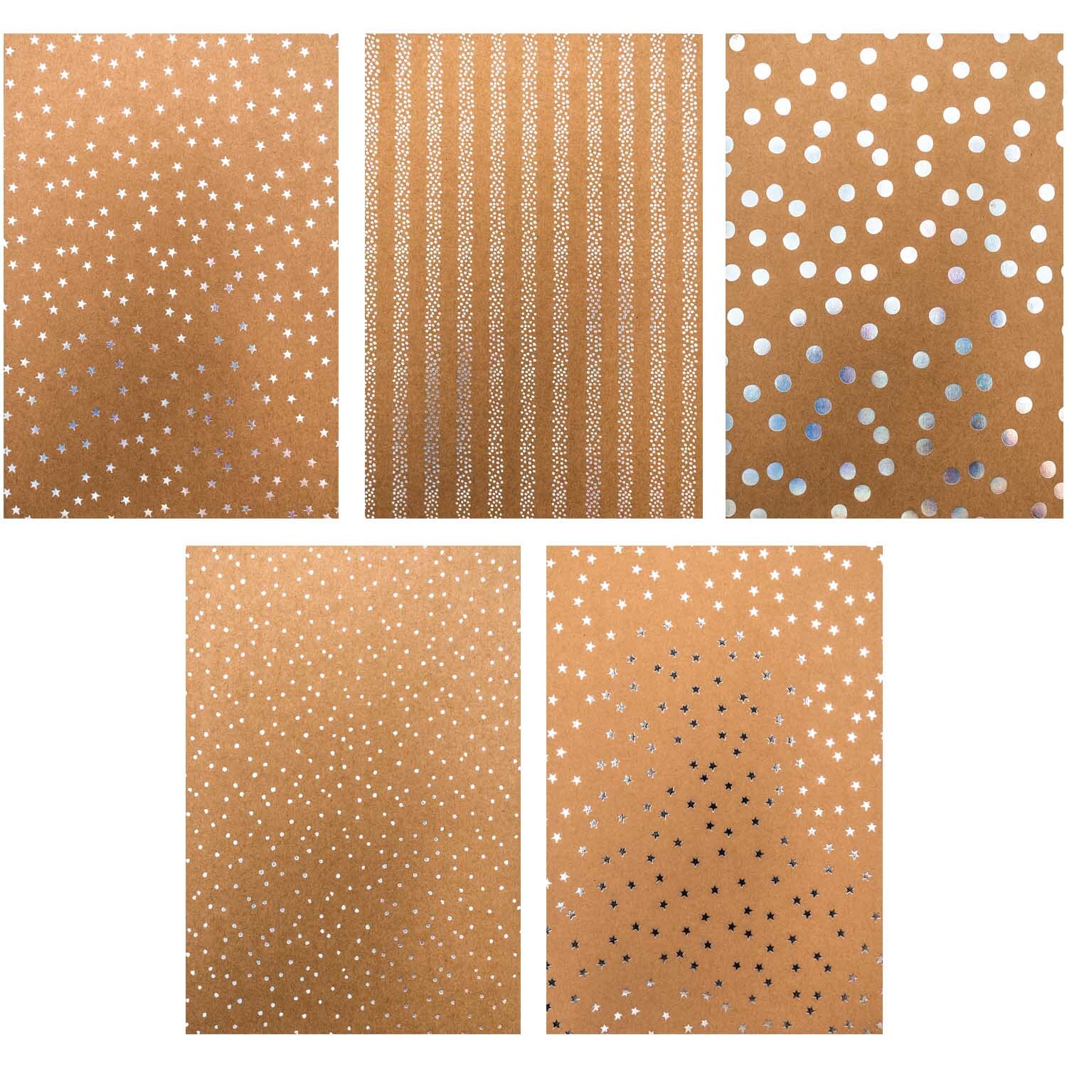 Paper Poetry Kraftpapier Block Punkte 270g/m² 20 Blatt Hot Foil von Rico Design