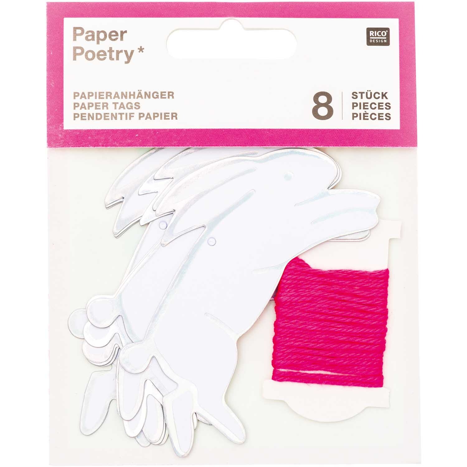 Paper Poetry Papieranhänger Hasen 8 Stück von Rico Design