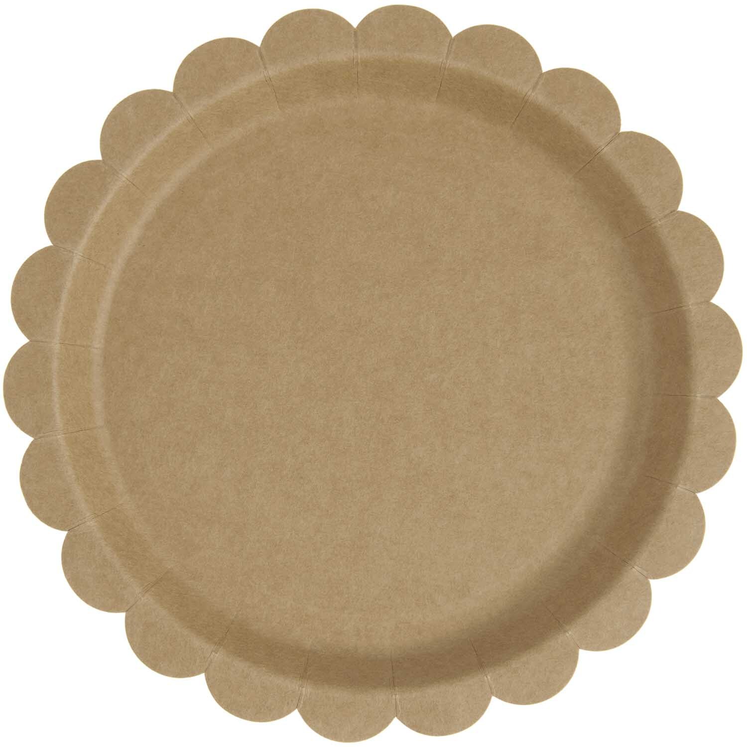 Pappteller mit Wellenrand 23cm 8 Stück Farbe Kraftpapier von Rico Design Pappteller mit Wellenrand aus Kraftpapier, 23cm, 8 Stück. Ideal für umweltfreundliche Partys.