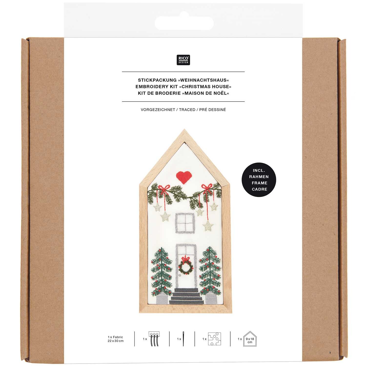 Paquet de broderie Petite maison dessinée 9x18cm from Rico Design
