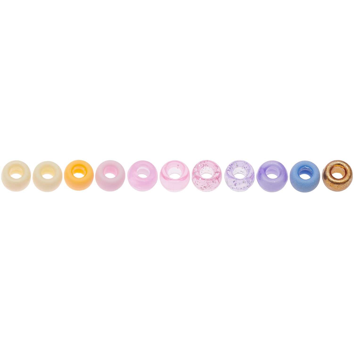 itoshii - Ponii Beads Pastell Mix 9x6mm 80 Stück, bunte Perlenreihe in sanften Pastelltönen von Rico Design. Ideal für kreative Bastelprojekte.