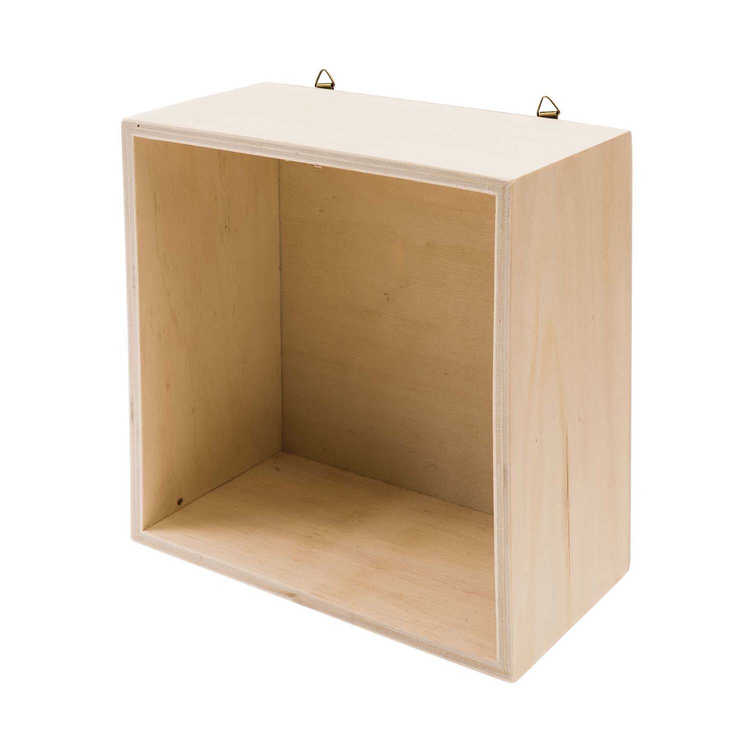 Holzbox quadratisch von Rico Design, naturbelassen, ideal zur Aufbewahrung oder Dekoration.