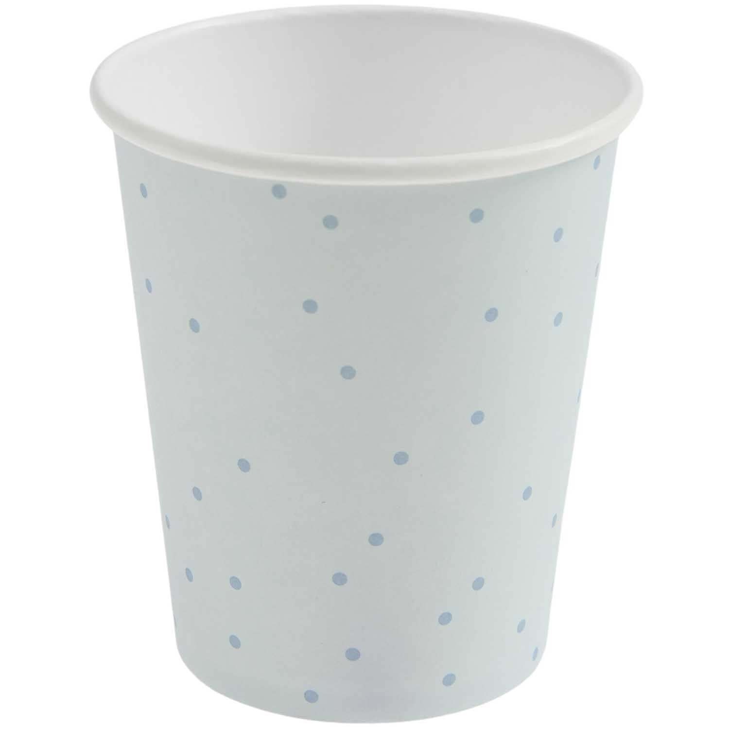 Pappbecher Punkte 250ml 8 Stück Farbe Mint von Rico Design Pappbecher Punkte von Rico Design, 250ml, 8 Stück. Mintfarbener Becher mit blauen Punkten. Ideal für Partys.