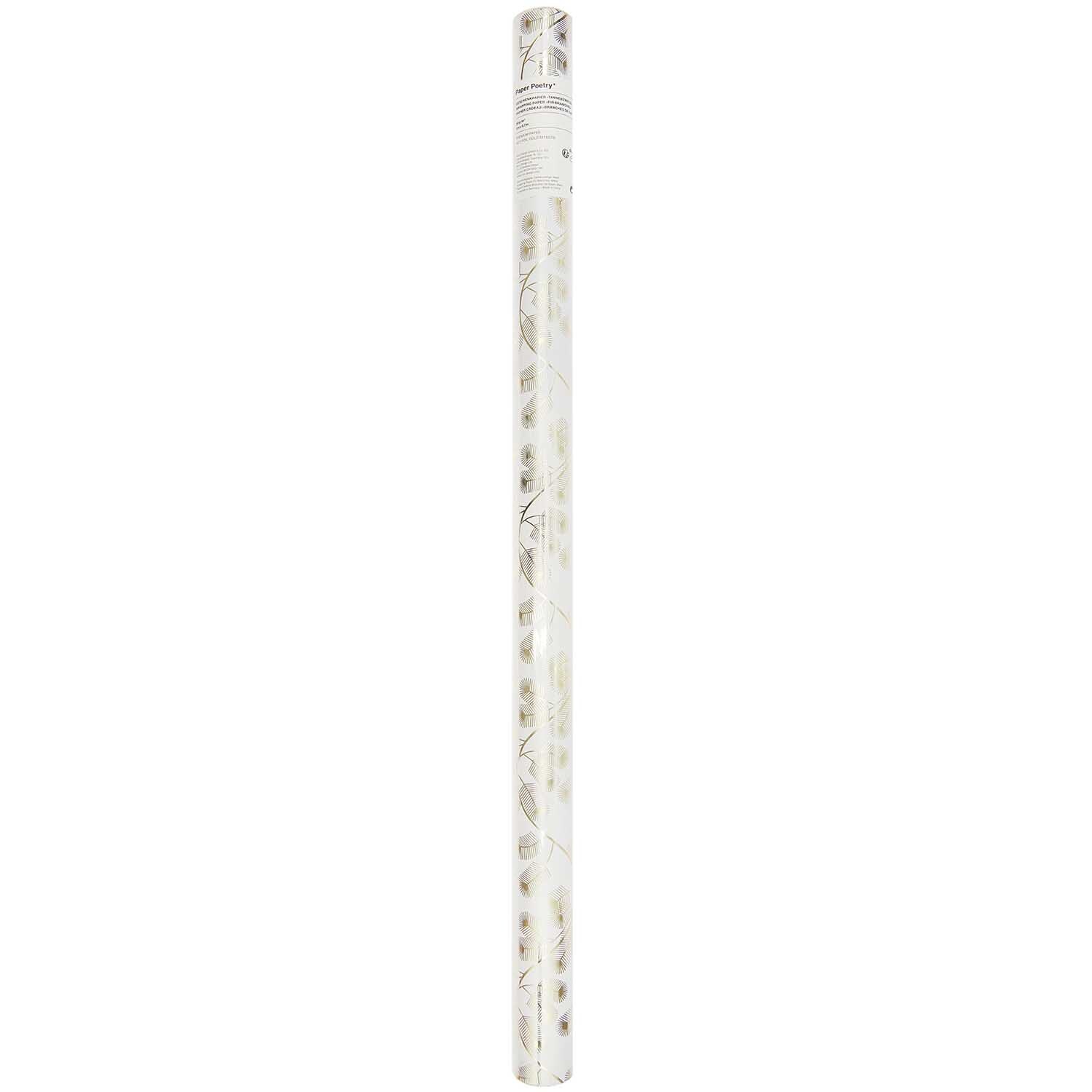 Paper Poetry Papier cadeau branches de sapin 200x70cm 80g/m2 Color Blanc from Rico Design