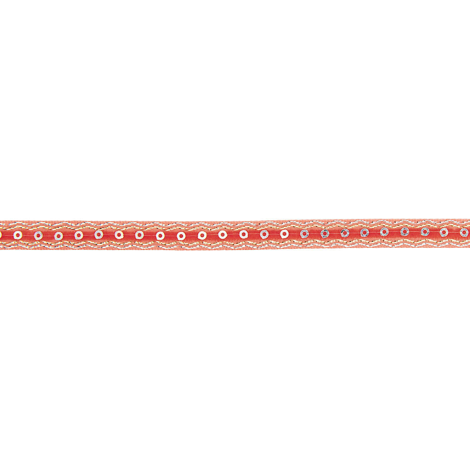 Samt-Paillettenband Rot von Rico Design, 10mmx3m, zeigt ein rotes Band mit glänzenden Pailletten.