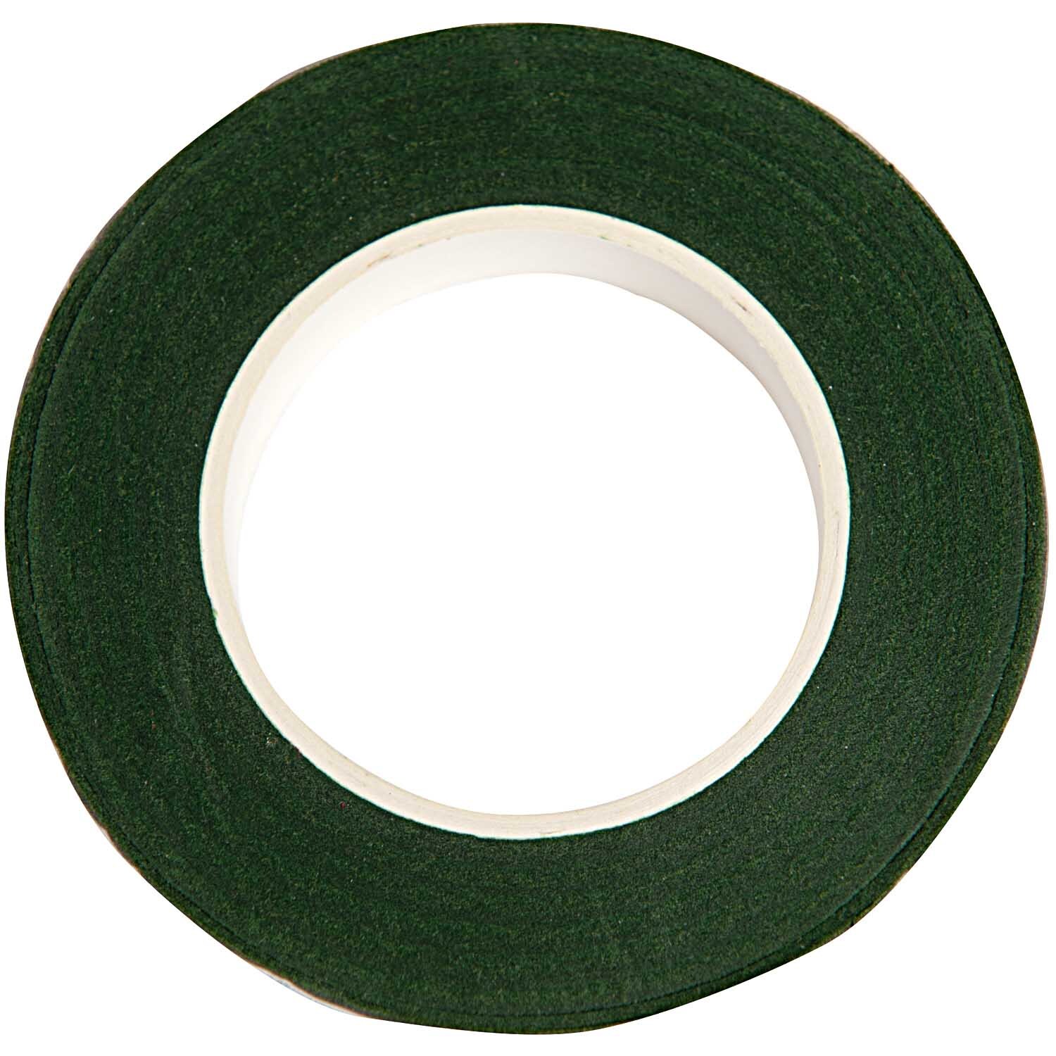Kreppwickelband 12mm 27,5m Farbe Dunkelgrün von Rico Design Kreppwickelband 12mm 27,5m in Dunkelgrün von Rico Design, aufgerollt und bereit zur Verwendung.