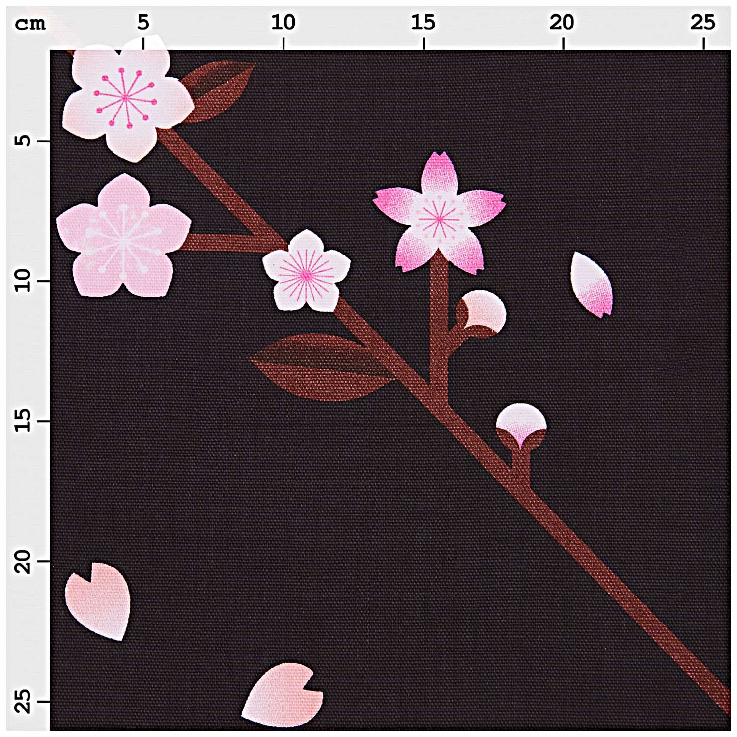 Stoffabschnitt Canvas Kirschblüten schwarz 50x140cm von Rico Design Stoffabschnitt Canvas Kirschblüten zeigt zarte rosa Blüten auf schwarzem Hintergrund, ideal für kreative Projekte. Marke: Rico Design.
