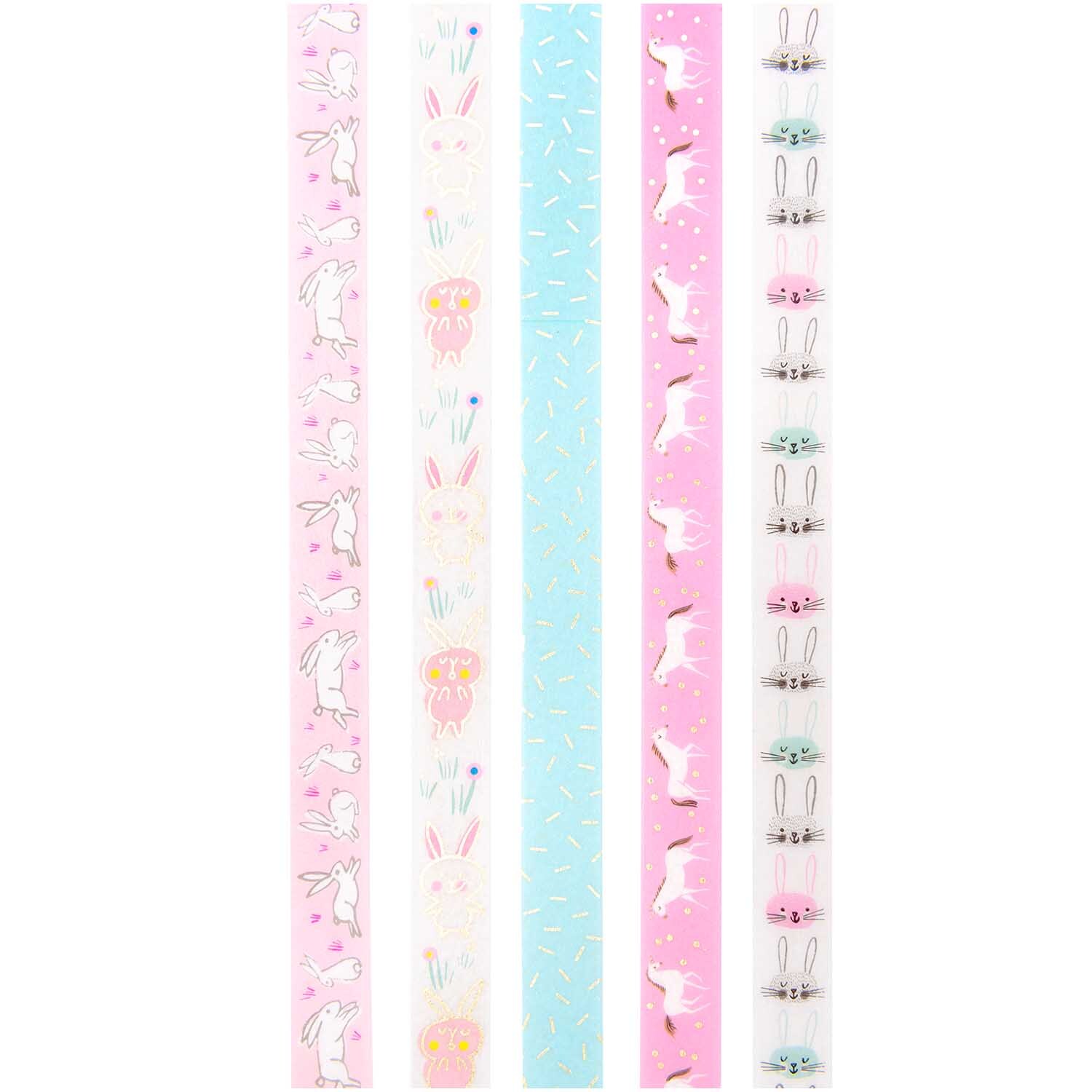 Paper Poetry Tape Set Rabbits 5 pieces 5-teilig from Rico Design Paper Poetry Tape Set Hasen, 5-teilig, mit bunten Hasenmotiven von Rico Design auf dekorativem Klebeband. Ideal für kreative Bastelprojekte.