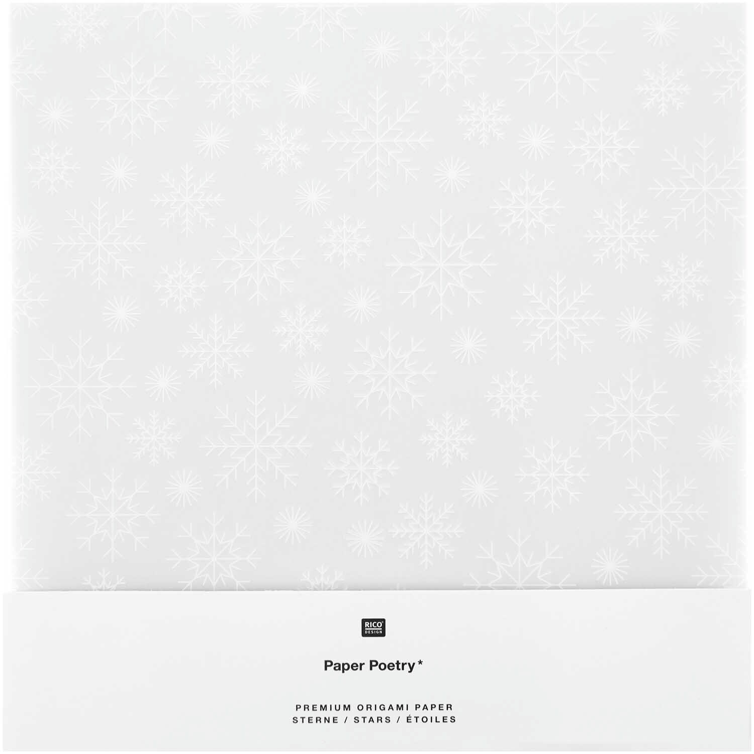 Paper Poetry Bascetta Origamipapier Schneeflocken Weiß 32 Blatt von Rico Design